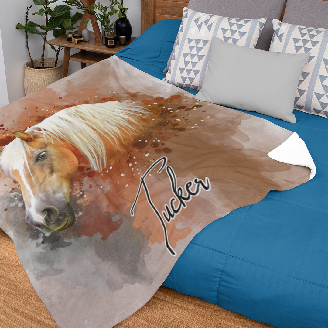 Tuch aus weichem Acryl mit Pferdemotiv main image 1