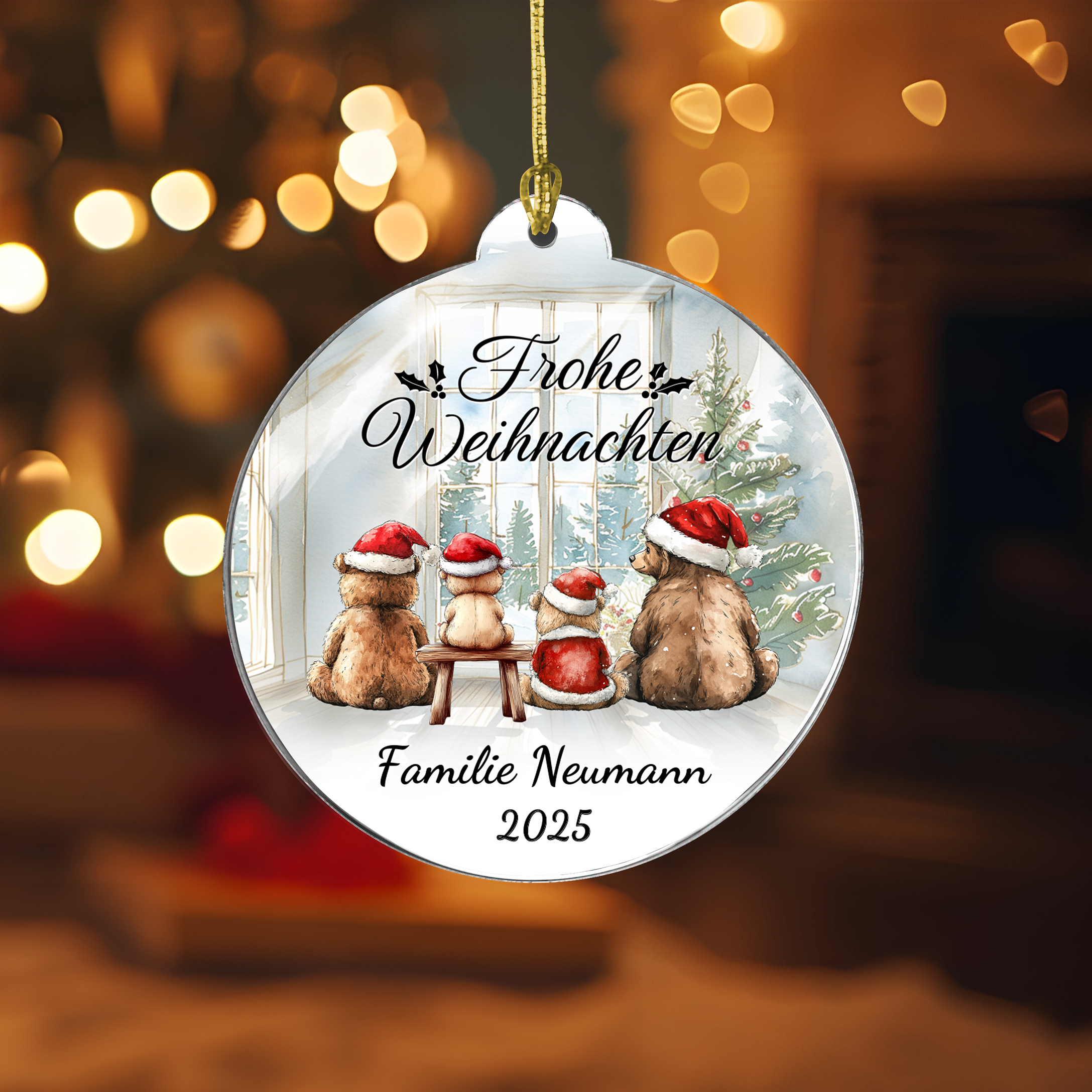Bärenfamilie - Personalisierter Christbaumschmuck
