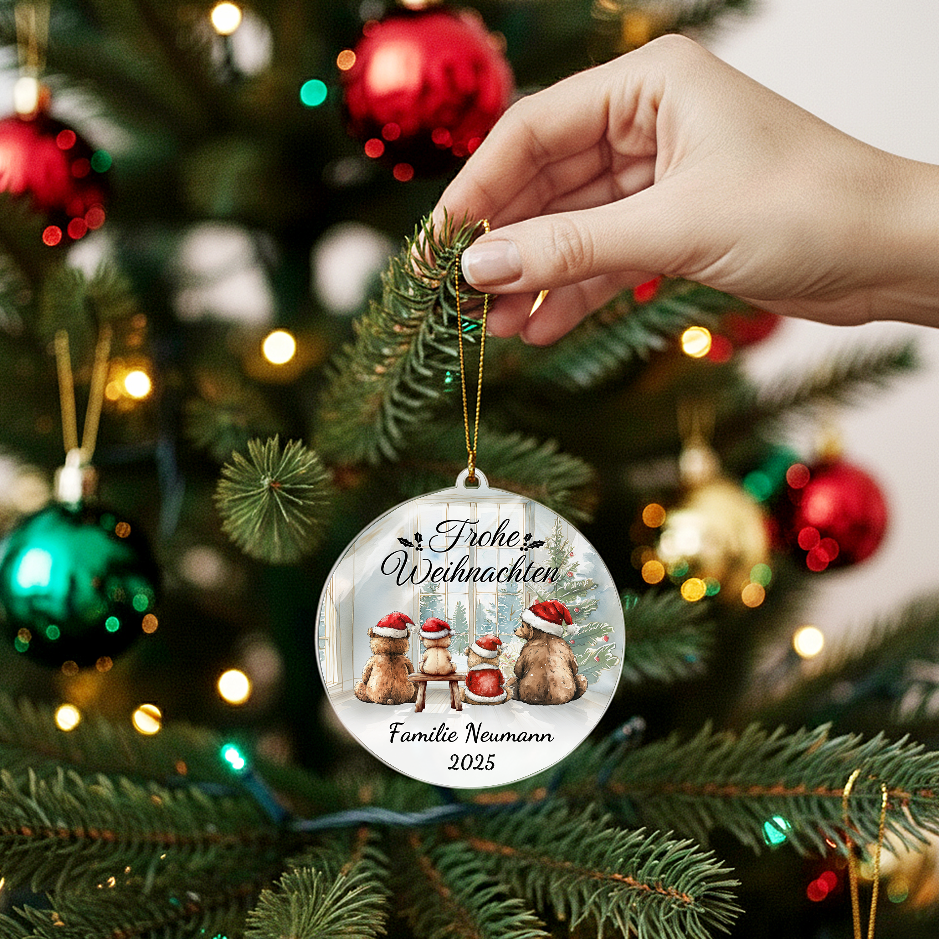 Bärenfamilie - Personalisierter Christbaumschmuck