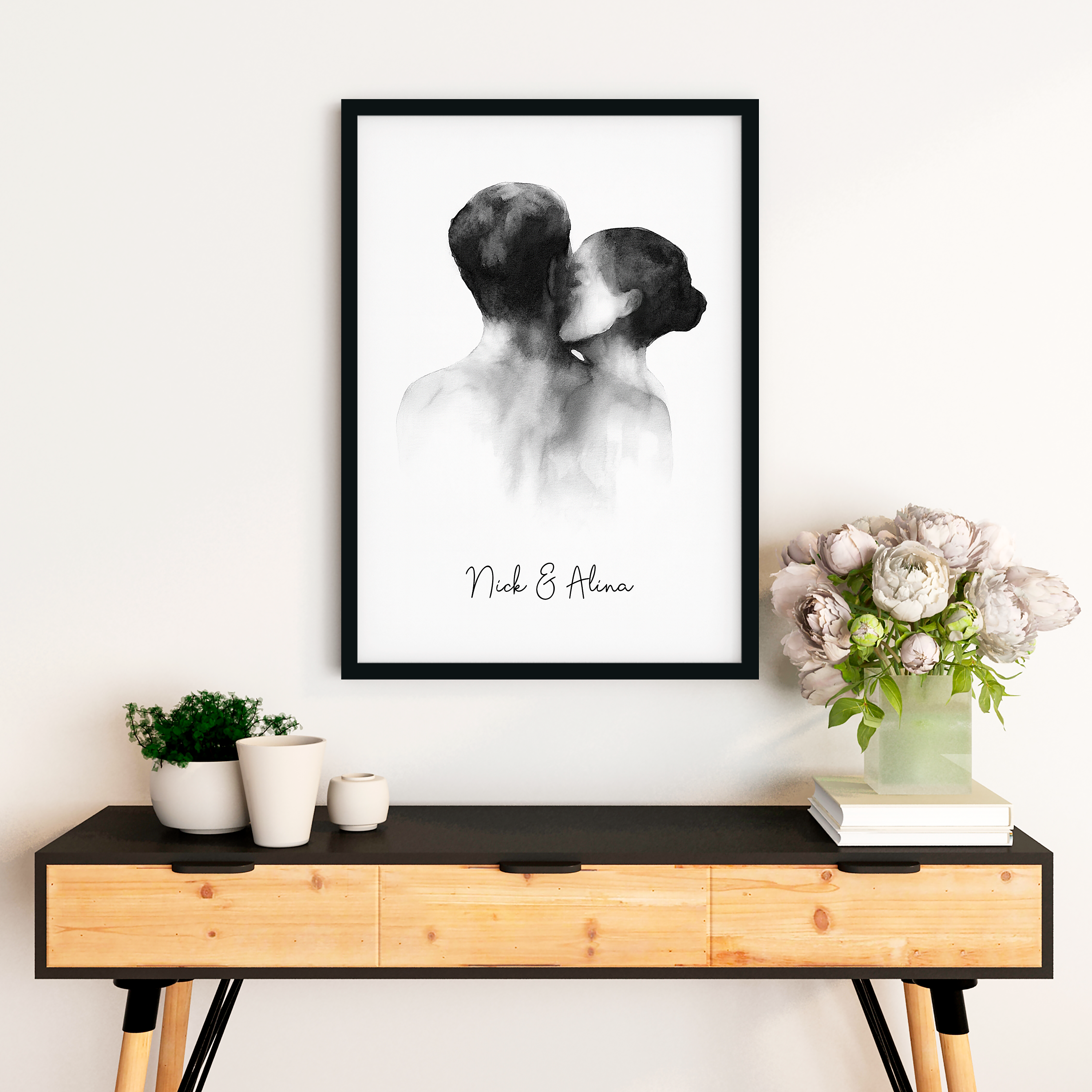 Seelenverwandt - Personalisiertes Poster für Paare mit Namen