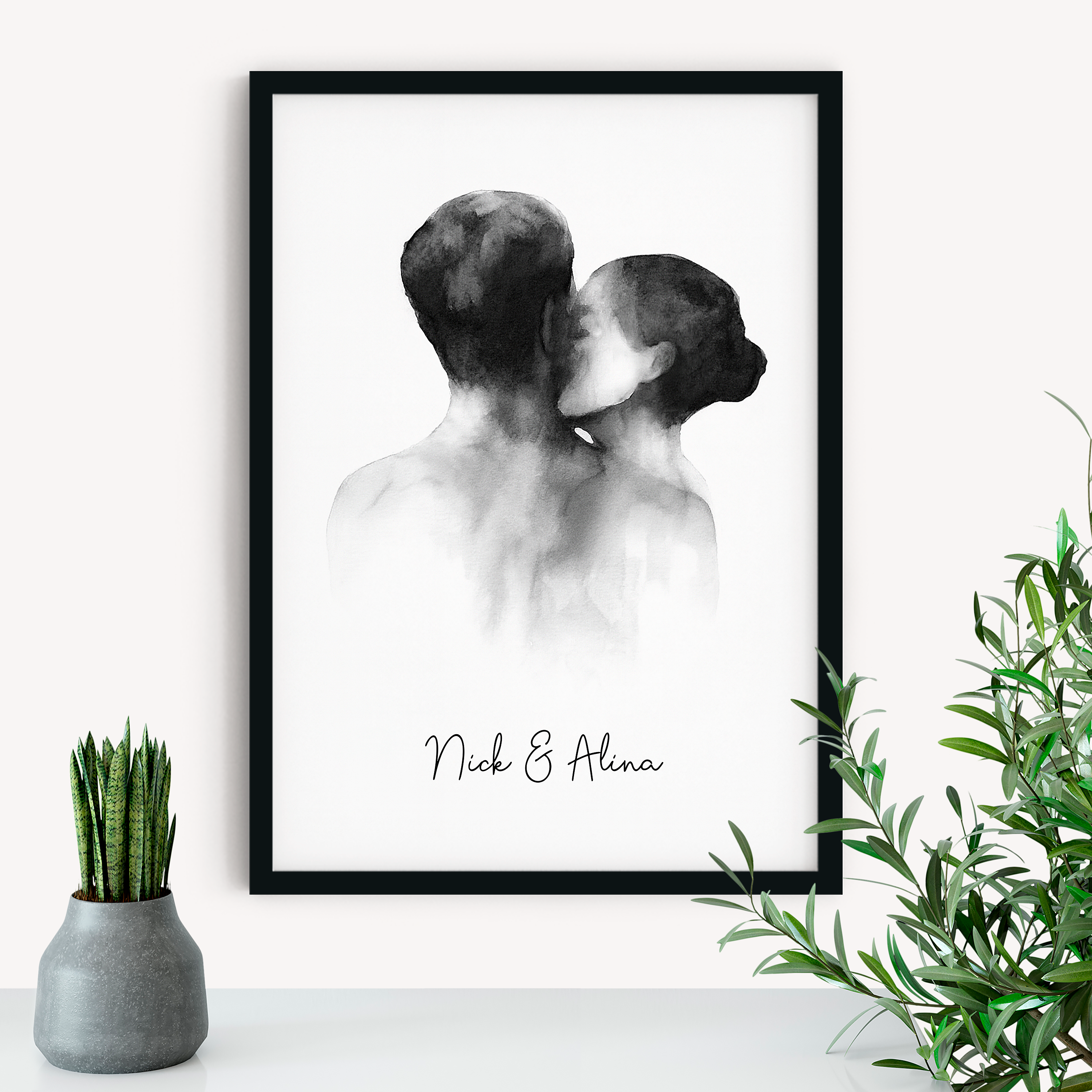 Seelenverwandt - Personalisiertes Poster für Paare mit Namen