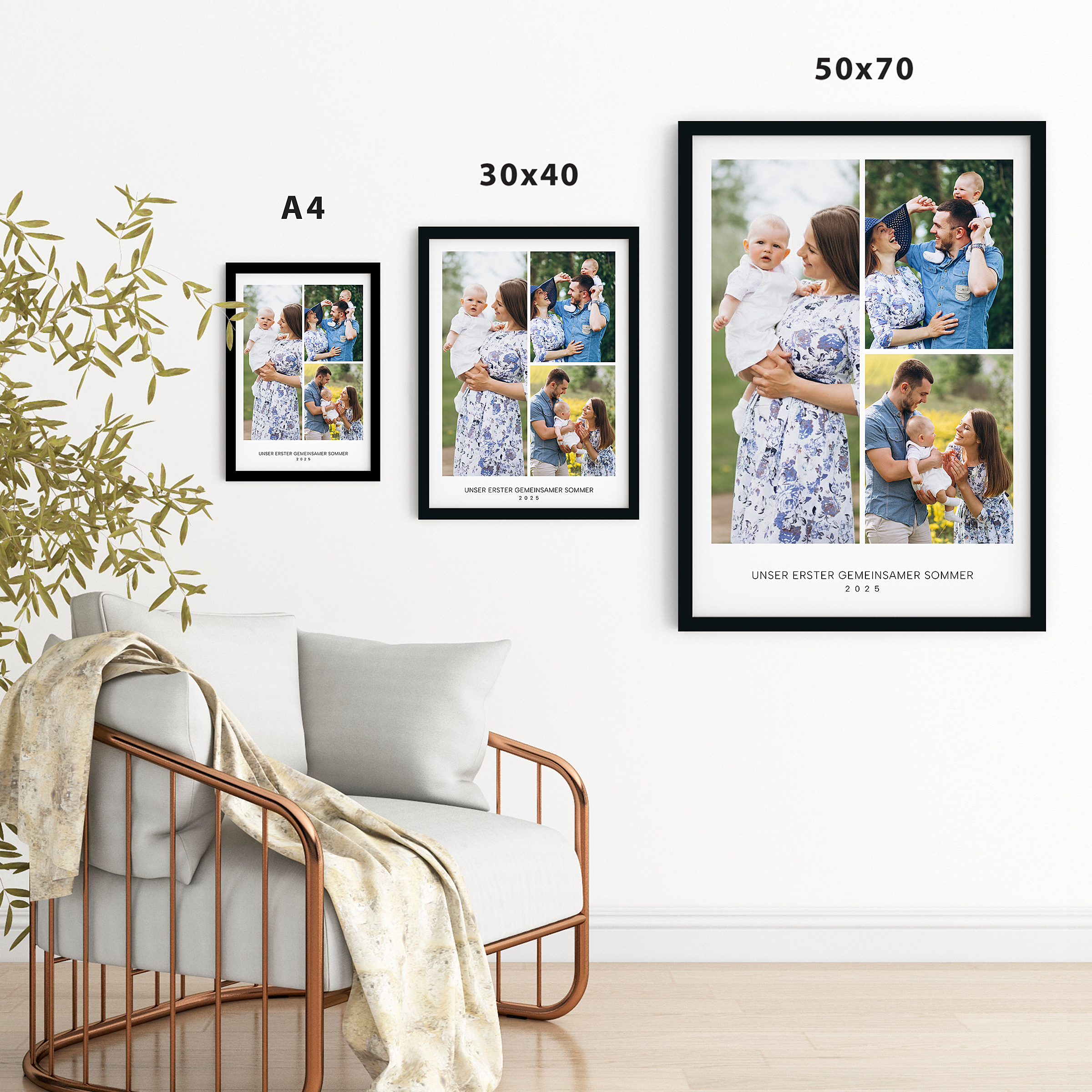 Unser erster gemeinsamer Sommer - Personalisiertes Familienposter mit Fotos