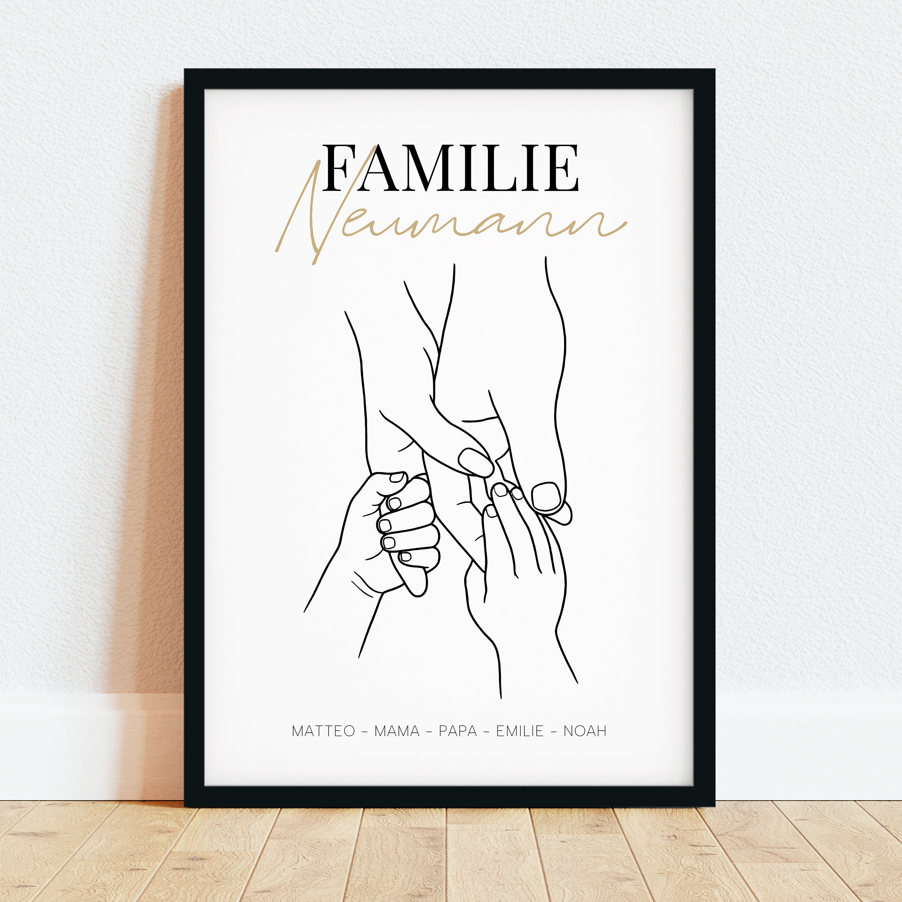 Familie ist alles - Personalisiertes Poster mit Namen