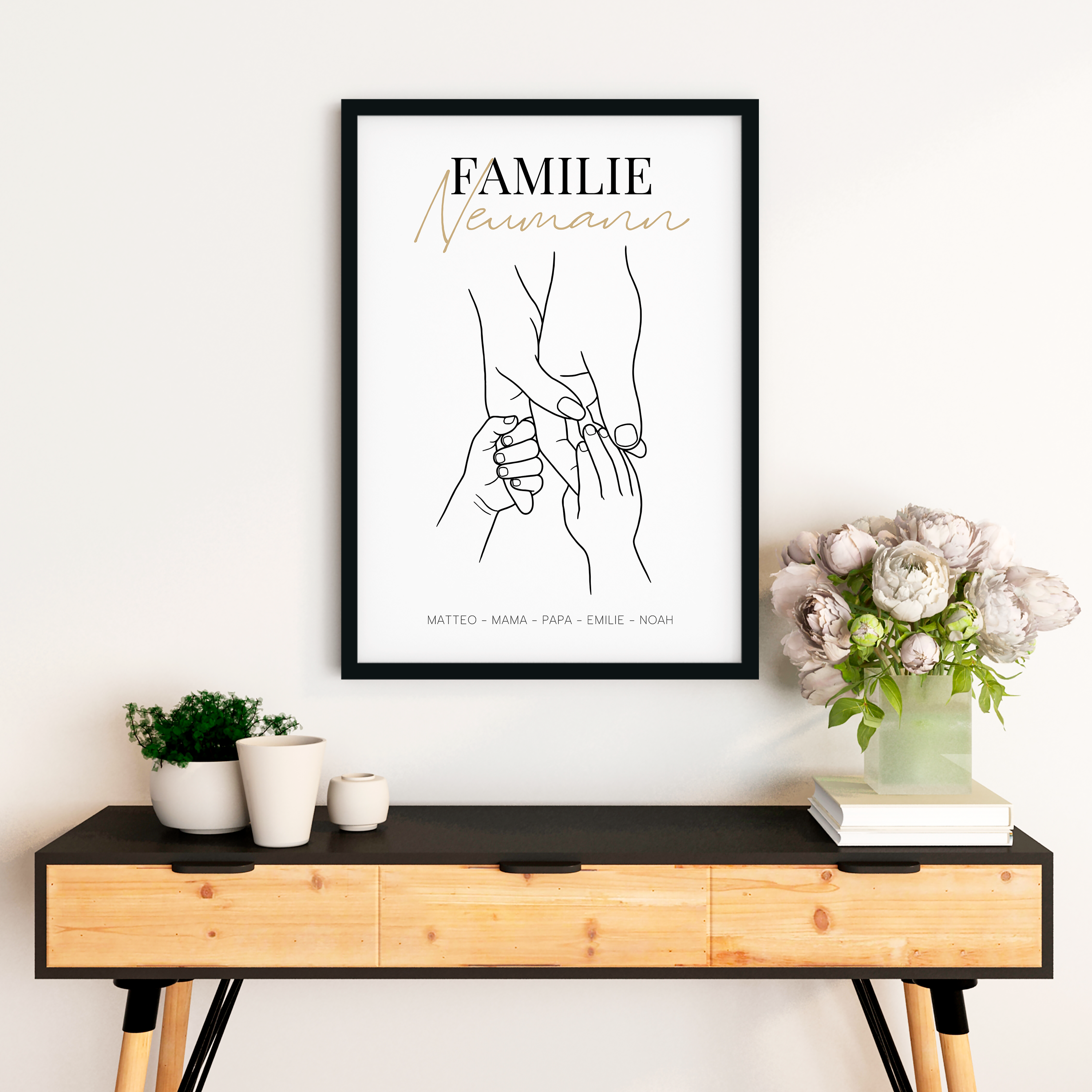 Familie ist alles - Personalisiertes Poster mit Namen