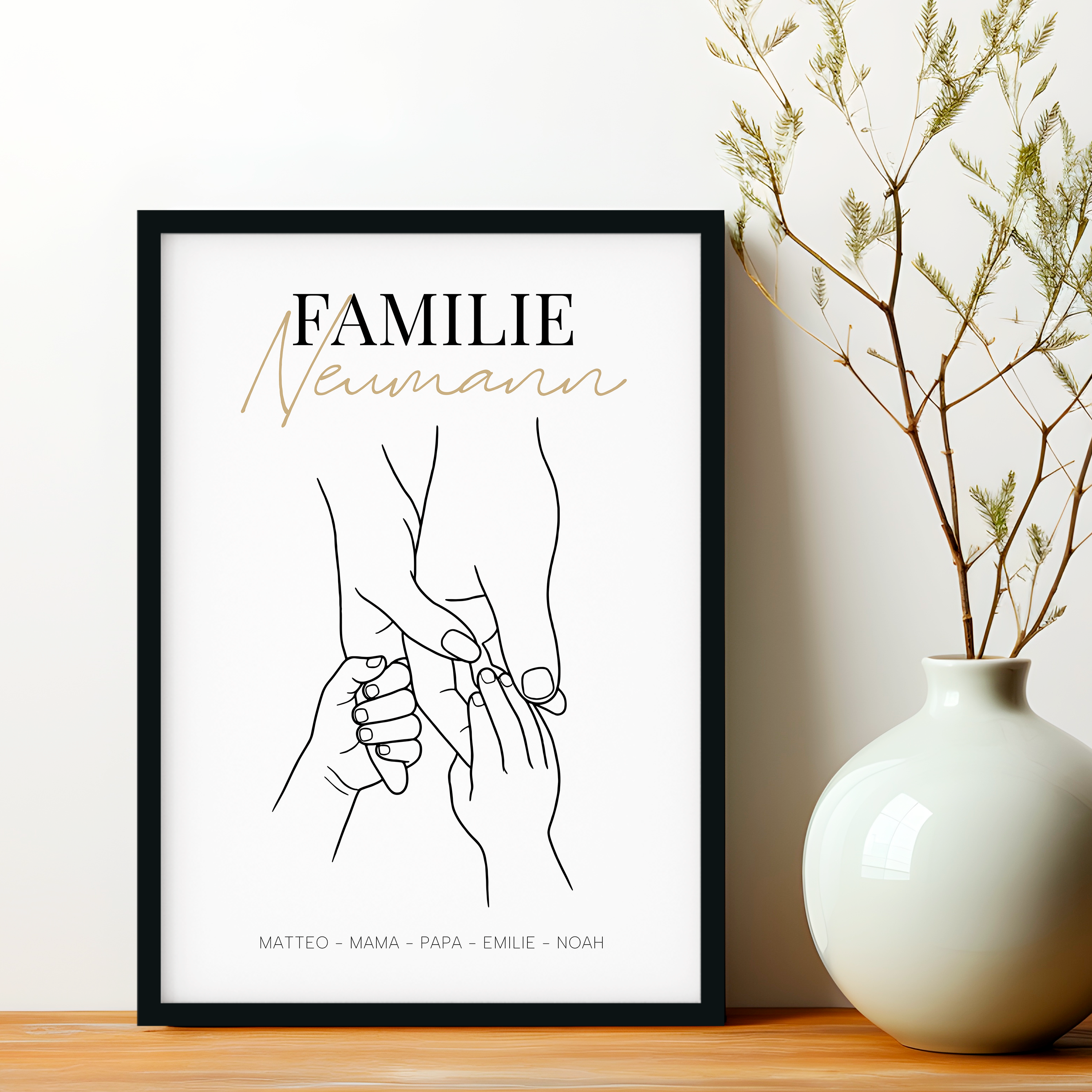 Familie ist alles - Personalisiertes Poster mit Namen