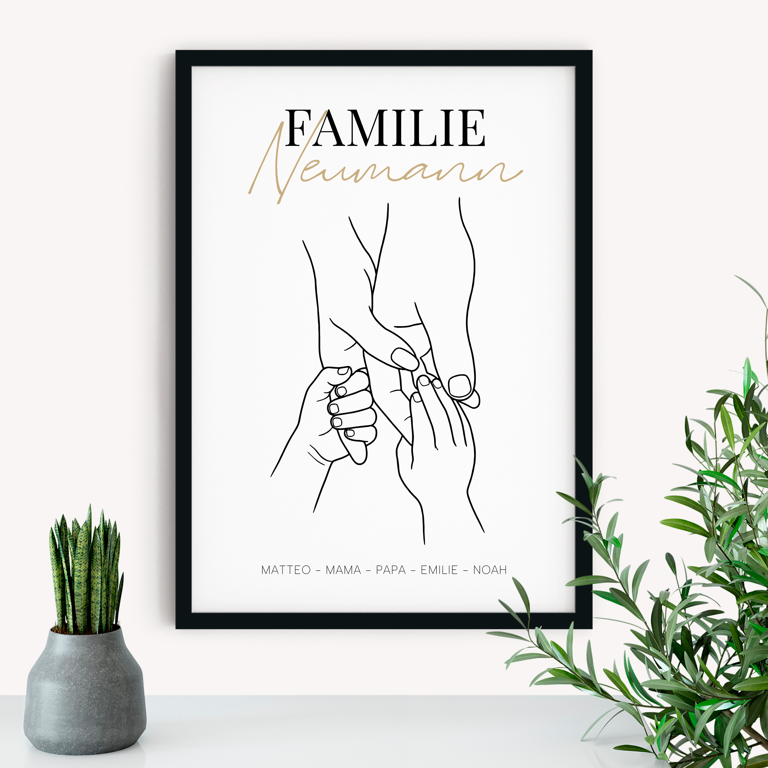 Familie ist alles - Personalisiertes Poster mit Namen