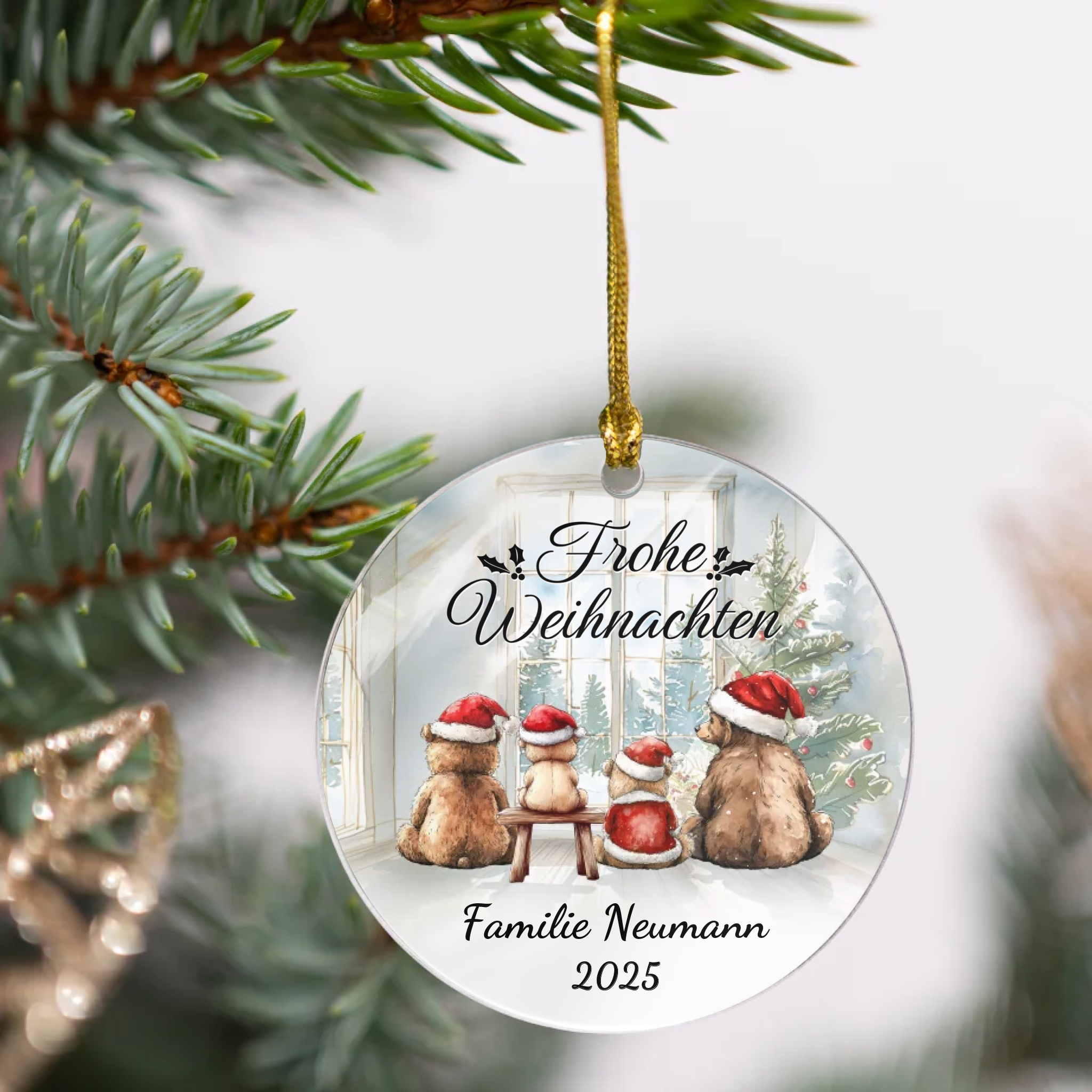Bärenfamilie - Personalisierter Christbaumschmuck