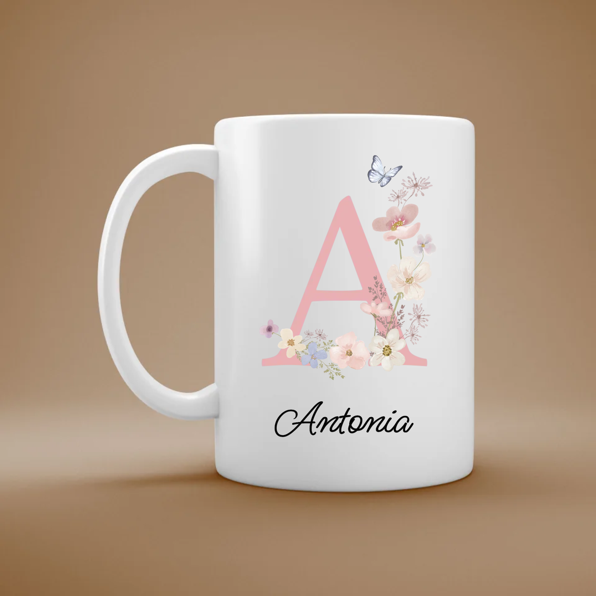 Dein Buchstabe - Personalisierte Tasse mit Initialie und Namen