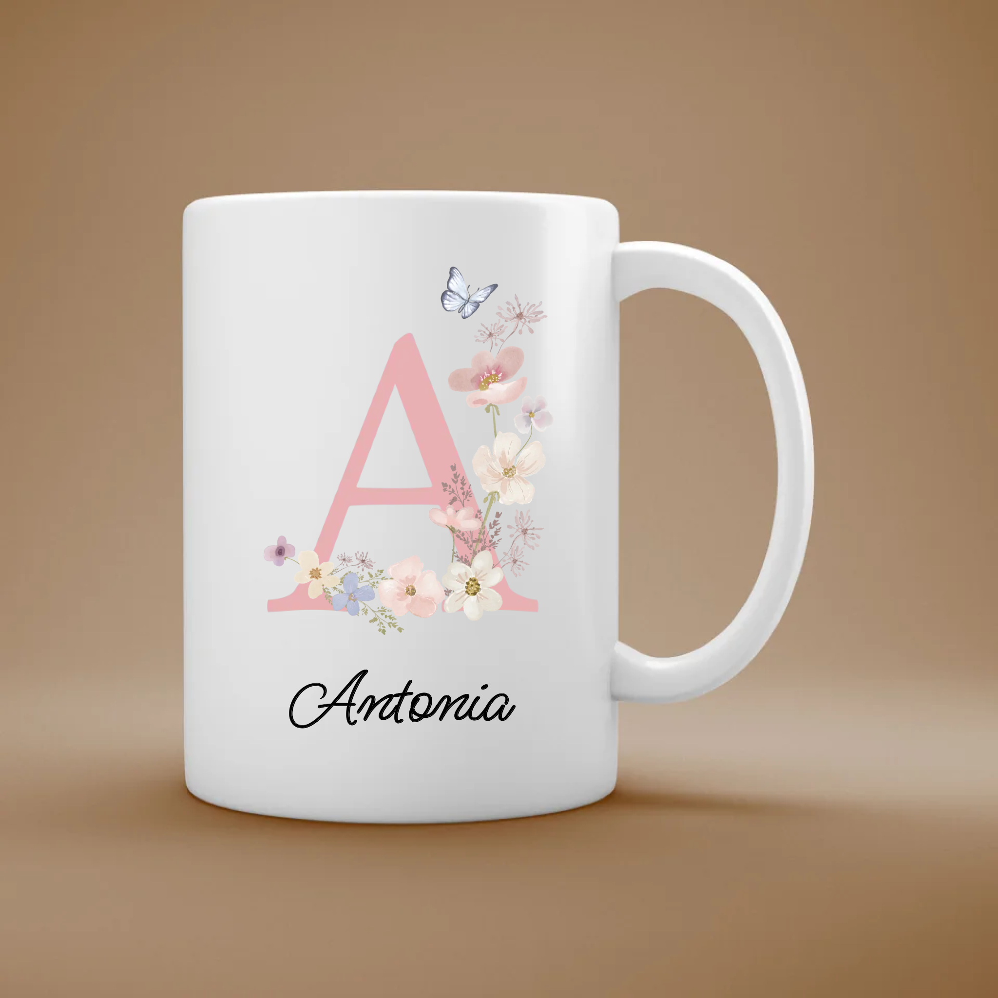 Dein Buchstabe - Personalisierte Tasse mit Initialie und Namen