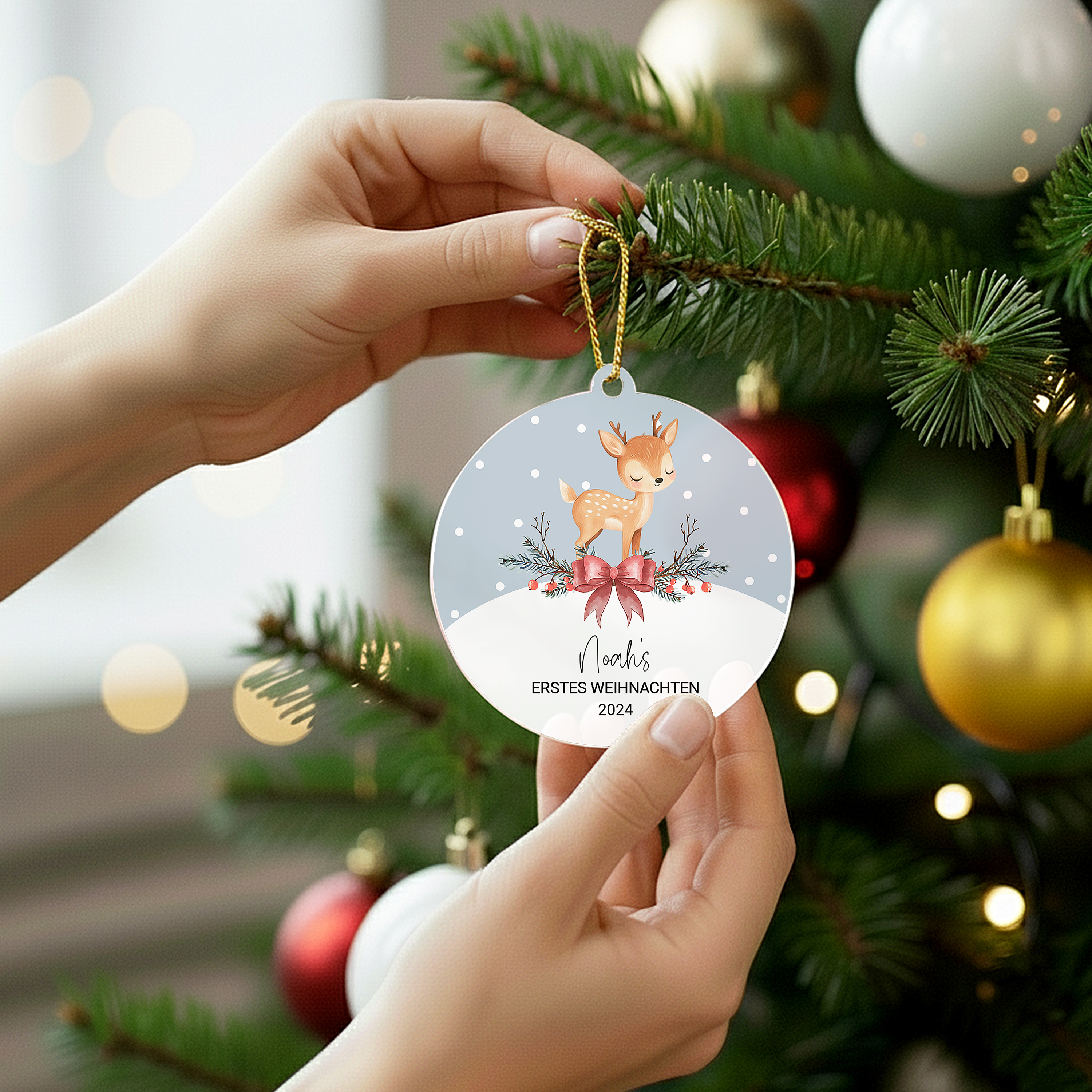 Babys erstes Weihnachten - Personalisierter Christbaumschmuck