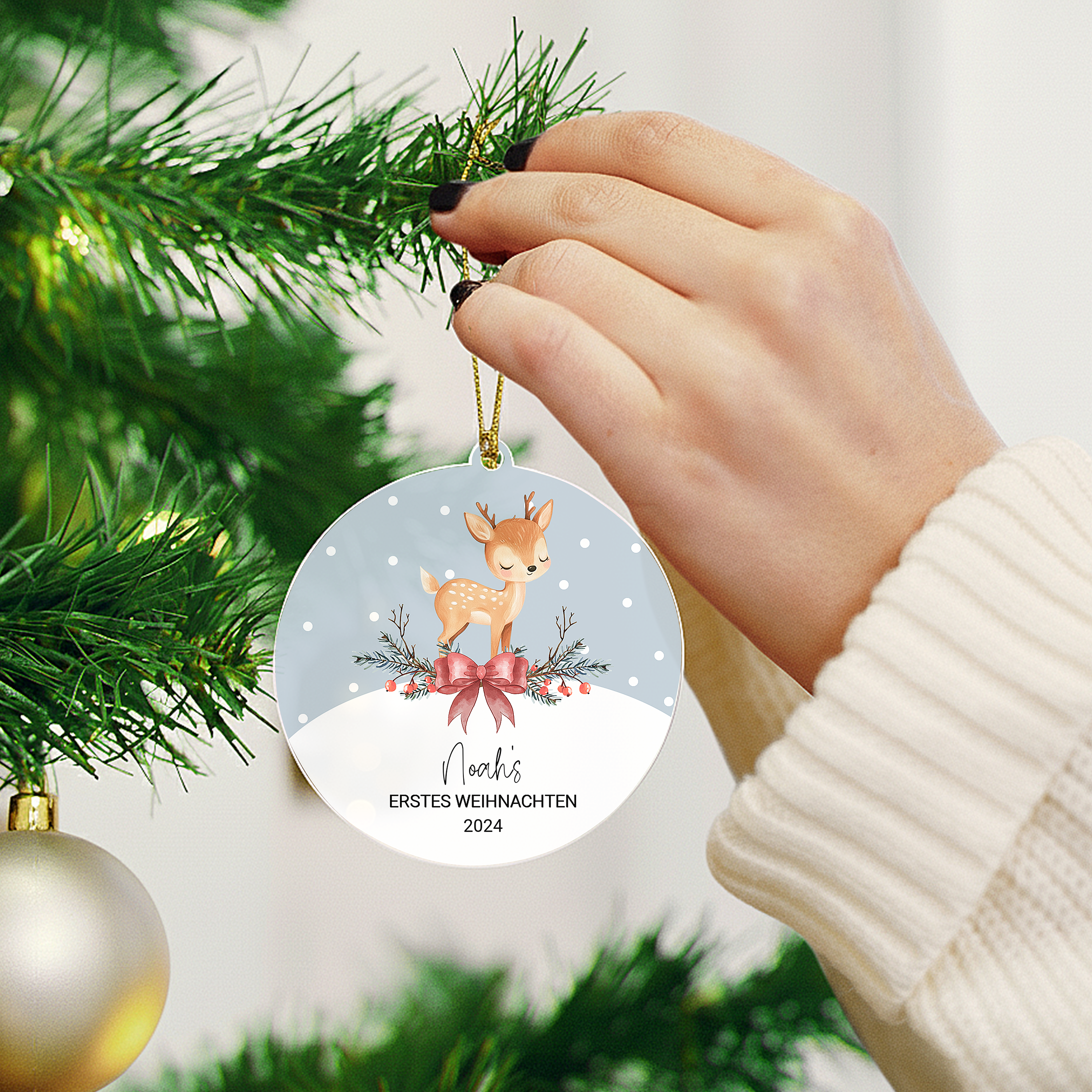 Babys erstes Weihnachten - Personalisierter Christbaumschmuck