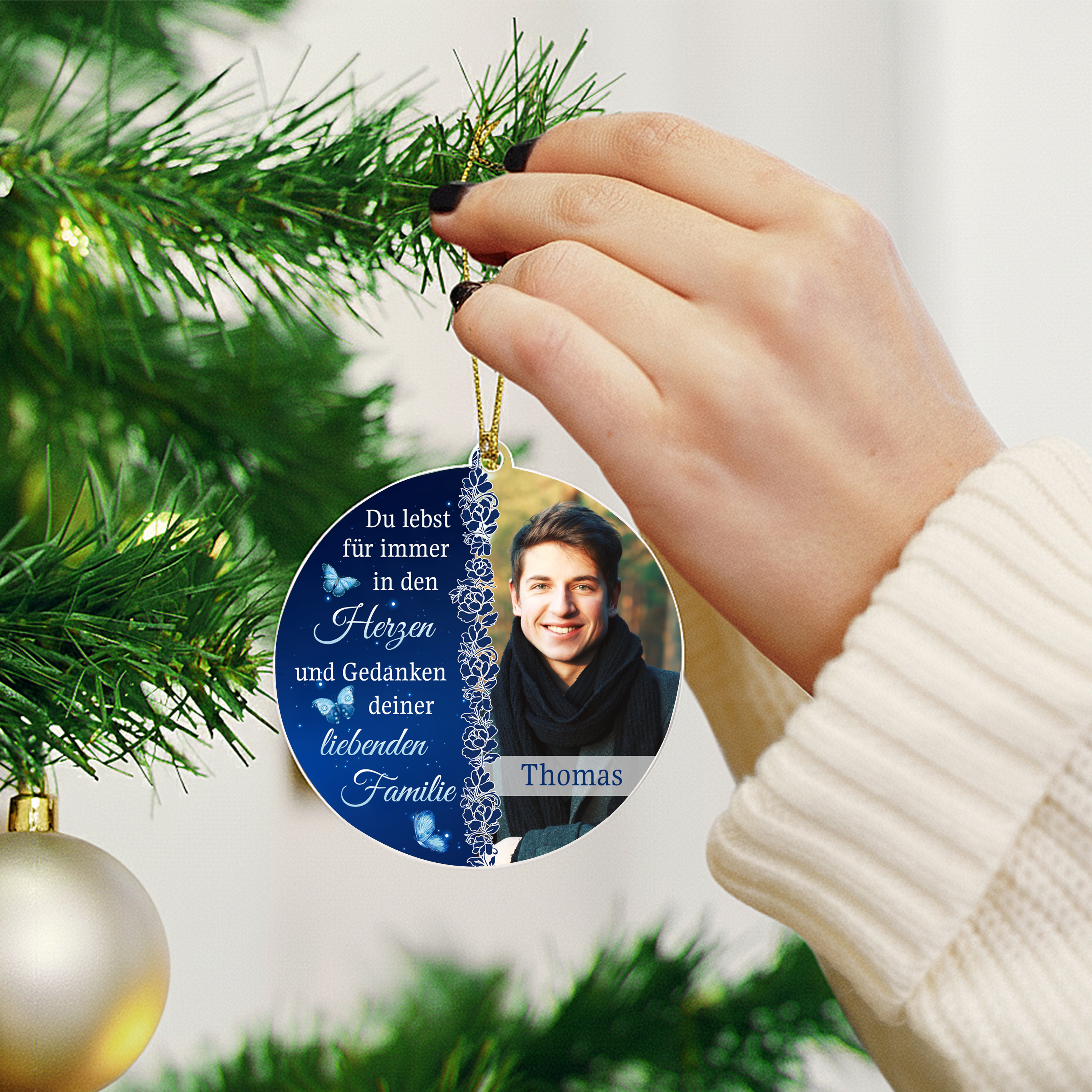 Liebevolle Erinnerung - Personalisierter Christbaumschmuck