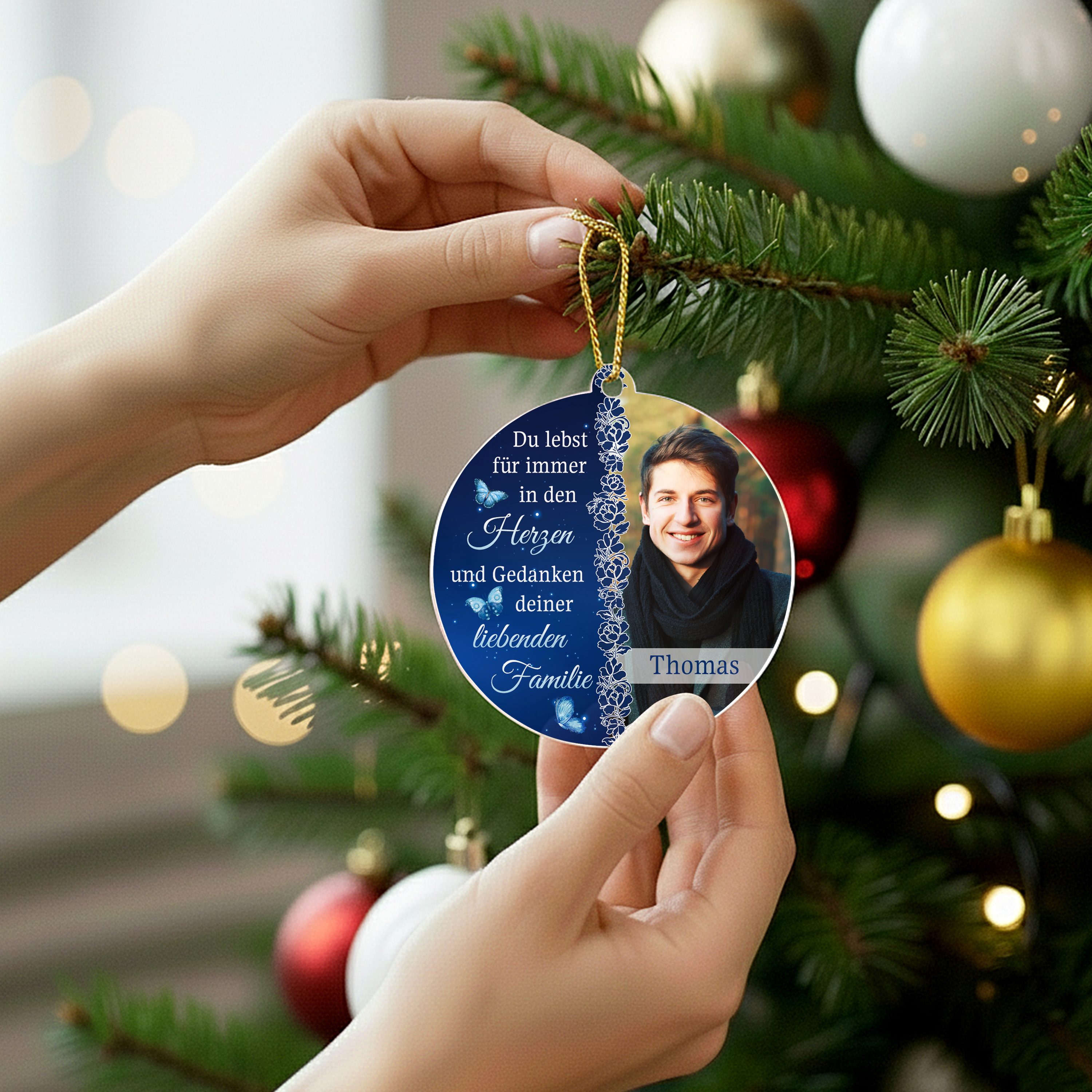 Liebevolle Erinnerung - Personalisierter Christbaumschmuck