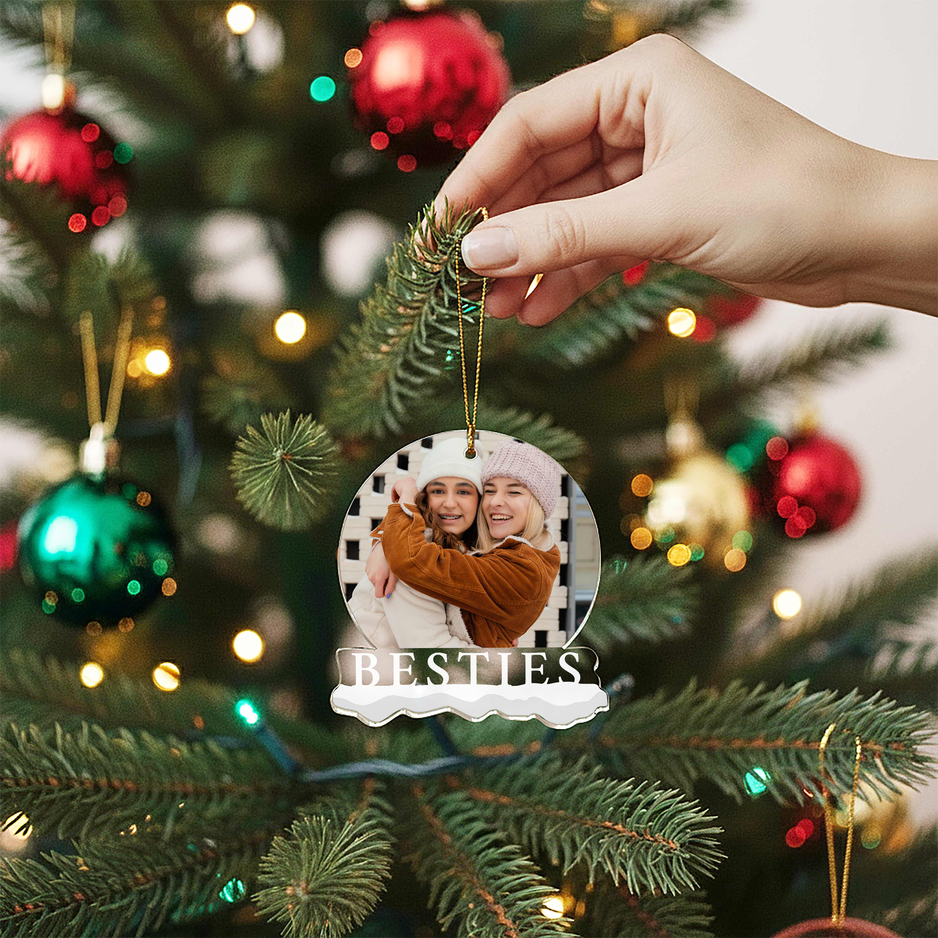 Beste Freunde mit Foto - Personalisierter Christbaumschmuck