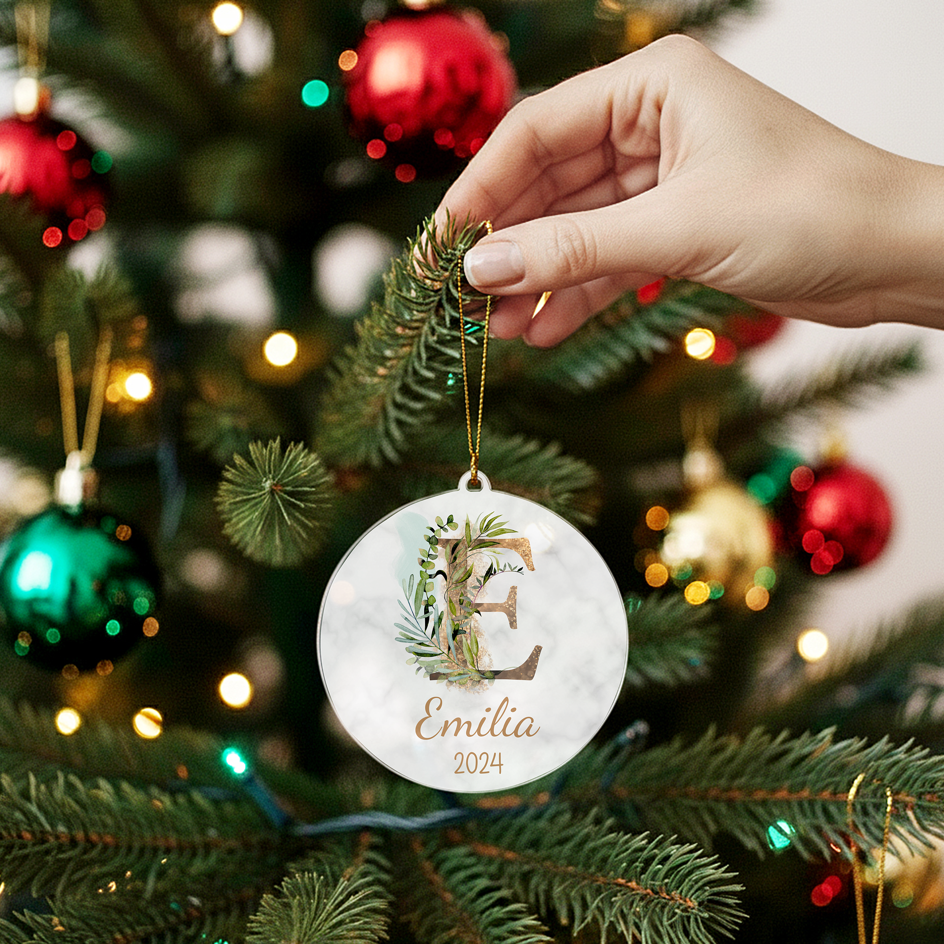 Anfangsbuchstabe und Name - Personalisierter Christbaumschmuck