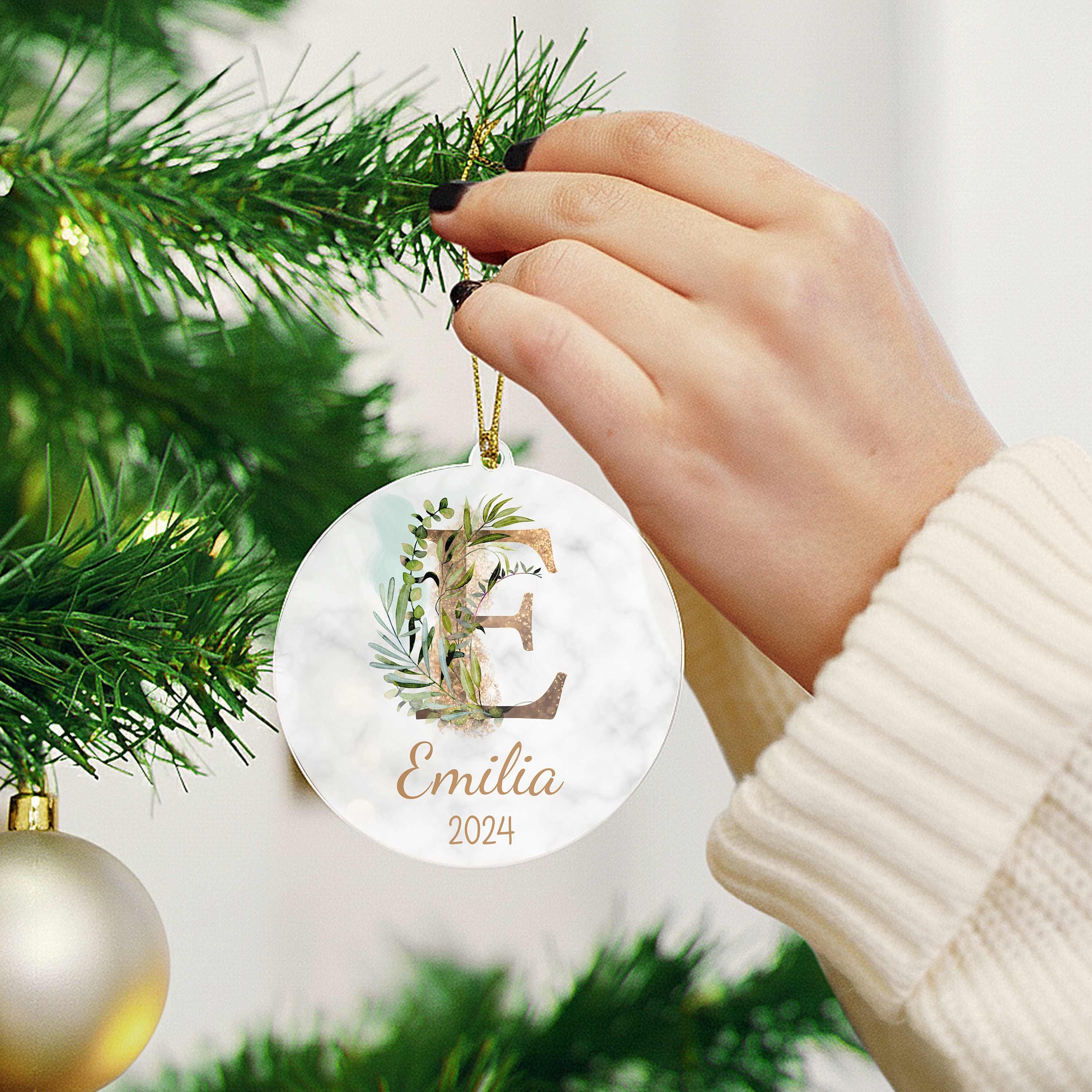 Anfangsbuchstabe und Name - Personalisierter Christbaumschmuck