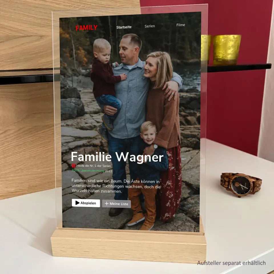 Family: euer Film/Serien-Cover wie bei Netflix (Acryl-Glas)