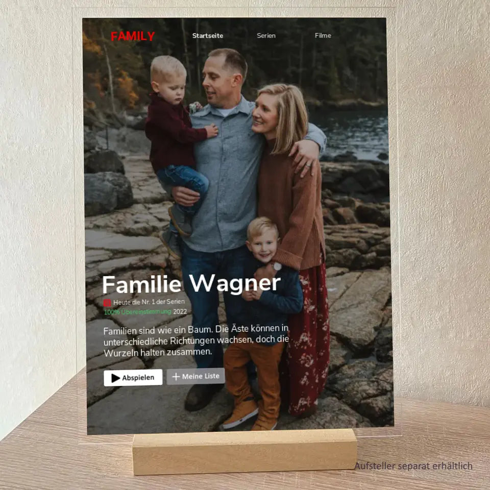 Family: euer Film/Serien-Cover wie bei Netflix (Acryl-Glas)