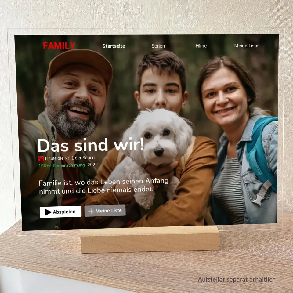 Family: euer Film/Serien-Cover wie bei Netflix (Acryl-Glas)