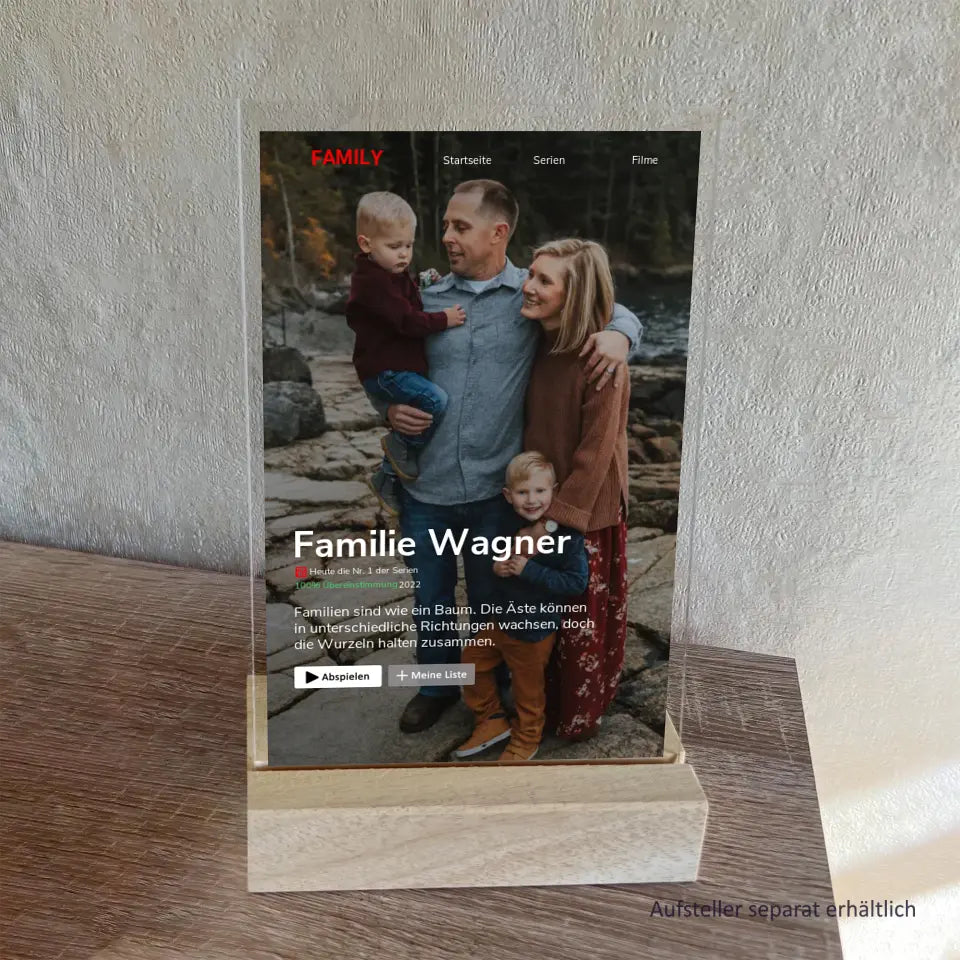 Family: euer Film/Serien-Cover wie bei Netflix (Acryl-Glas)