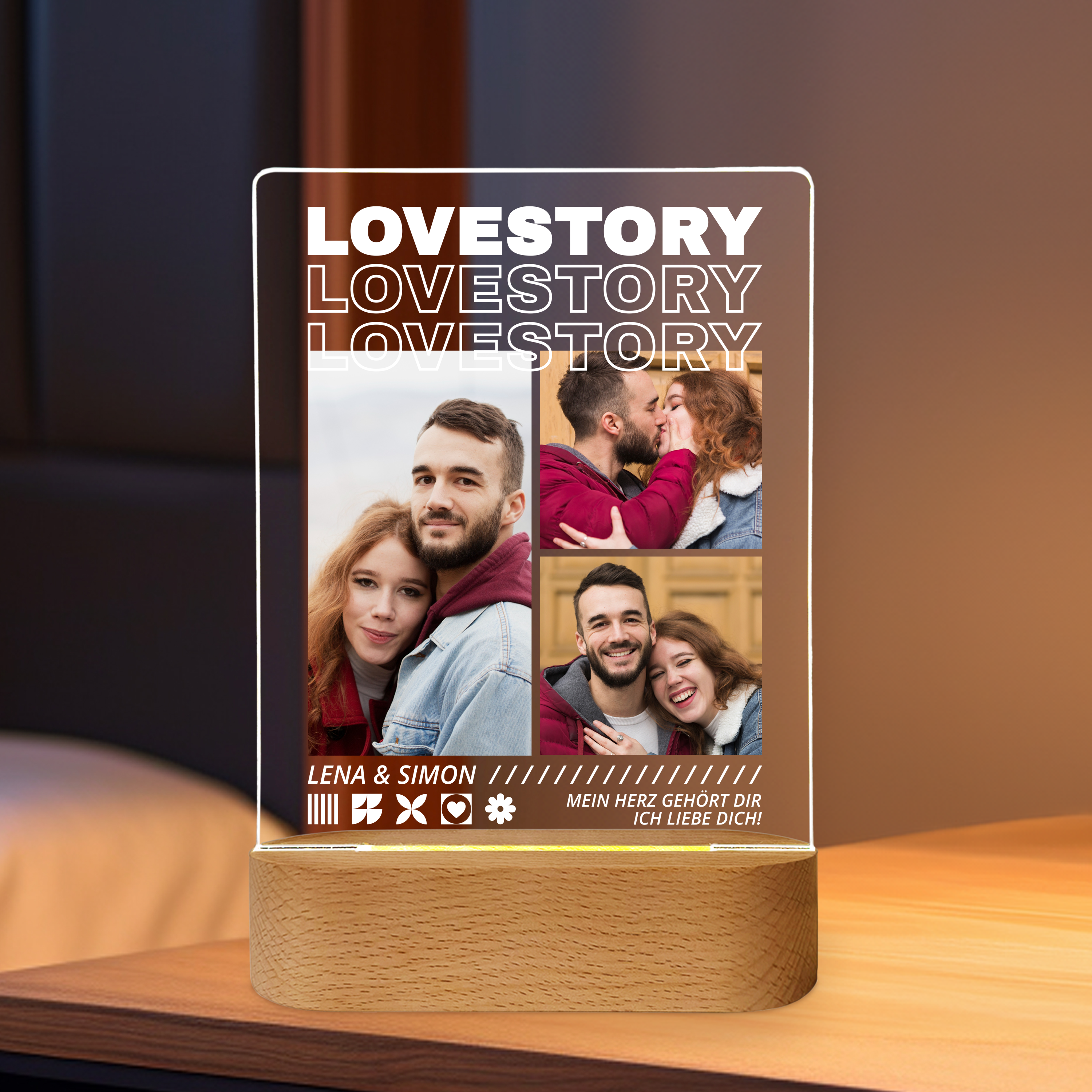 Lovestory - Personalisiertes Liebeslicht mit Fotos