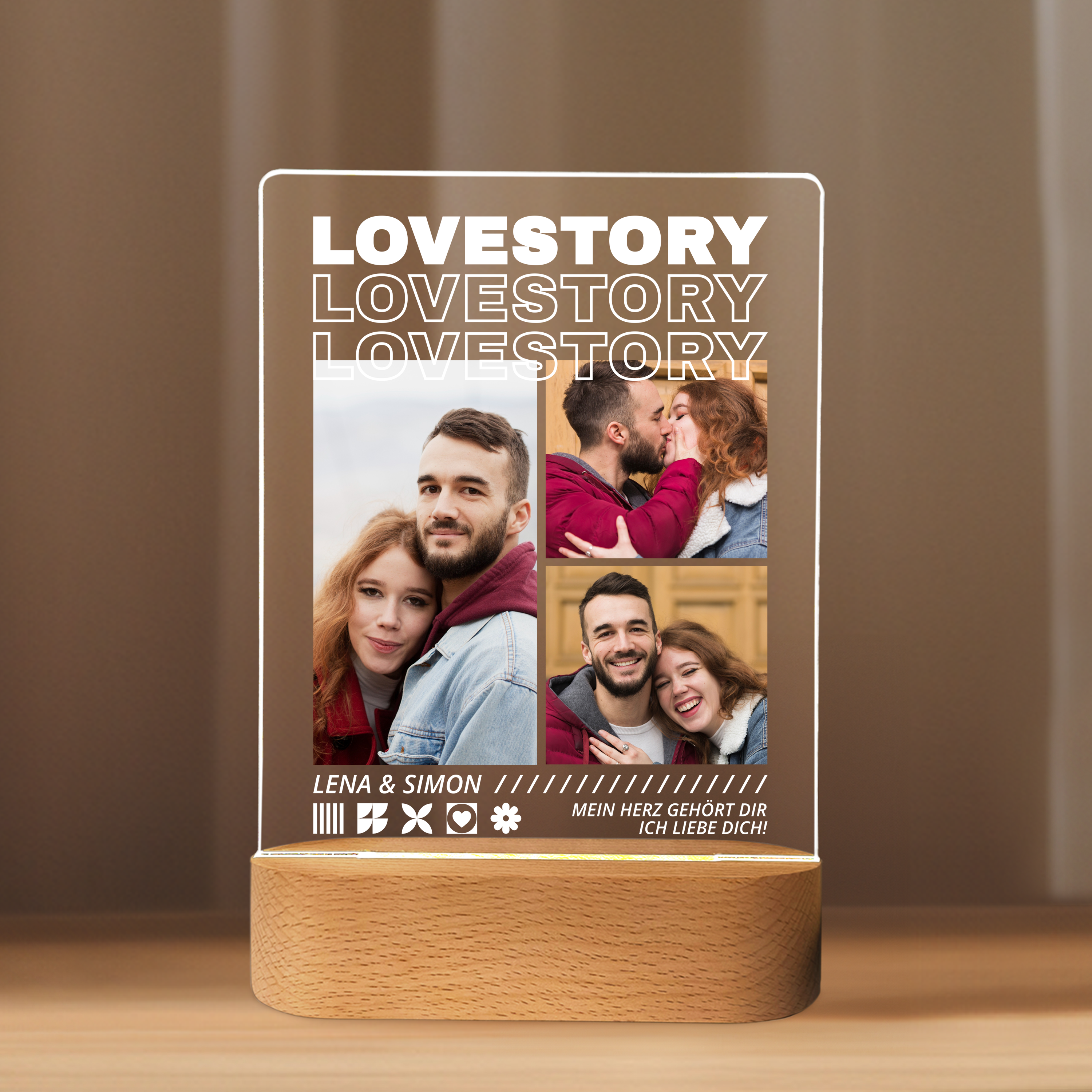Lovestory - Personalisiertes Liebeslicht mit Fotos