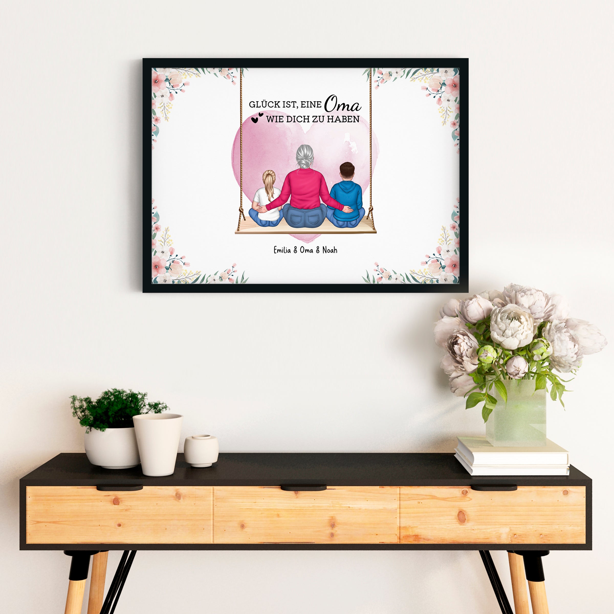Oma und Enkelkinder Liebe - Personalisiertes Poster