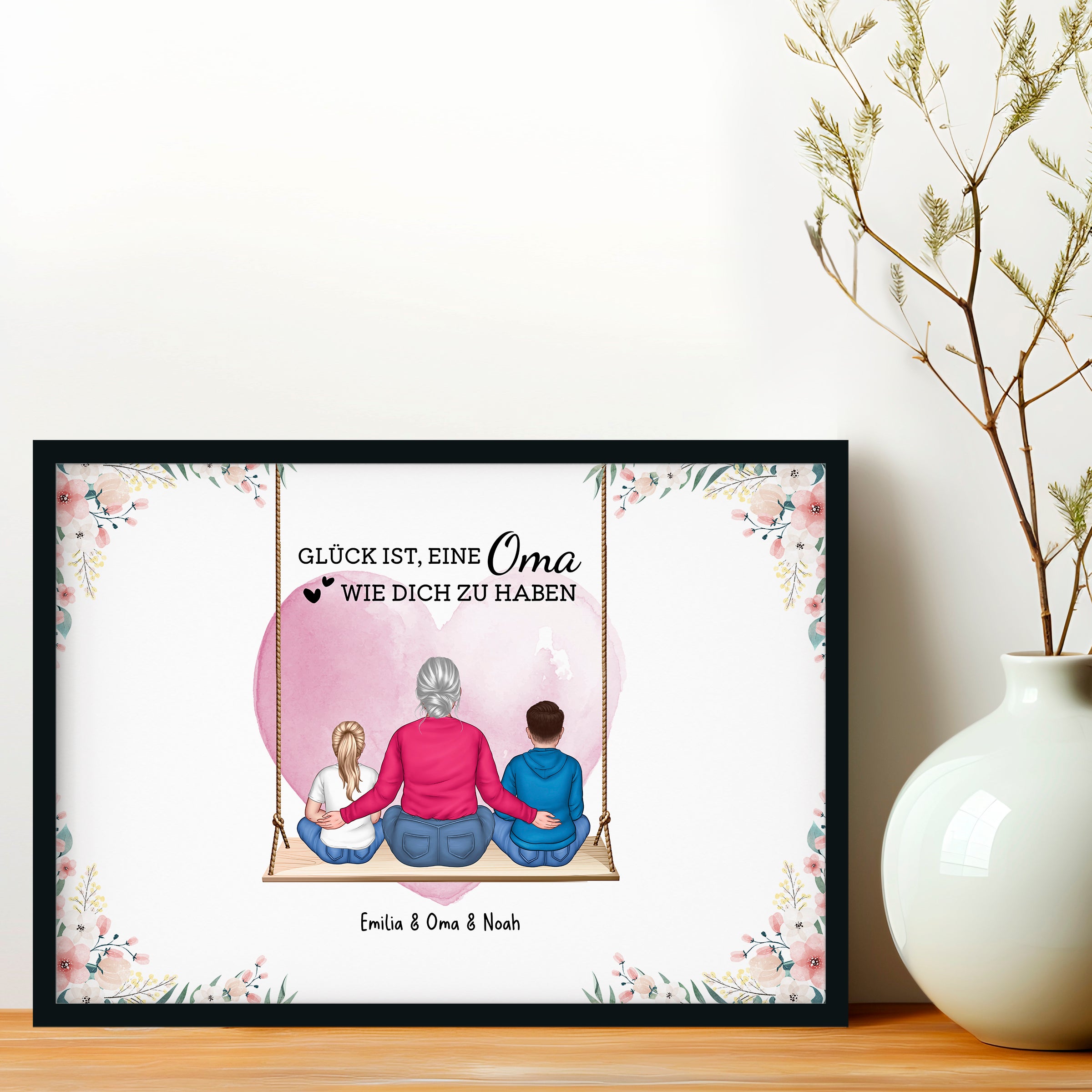 Oma und Enkelkinder Liebe - Personalisiertes Poster