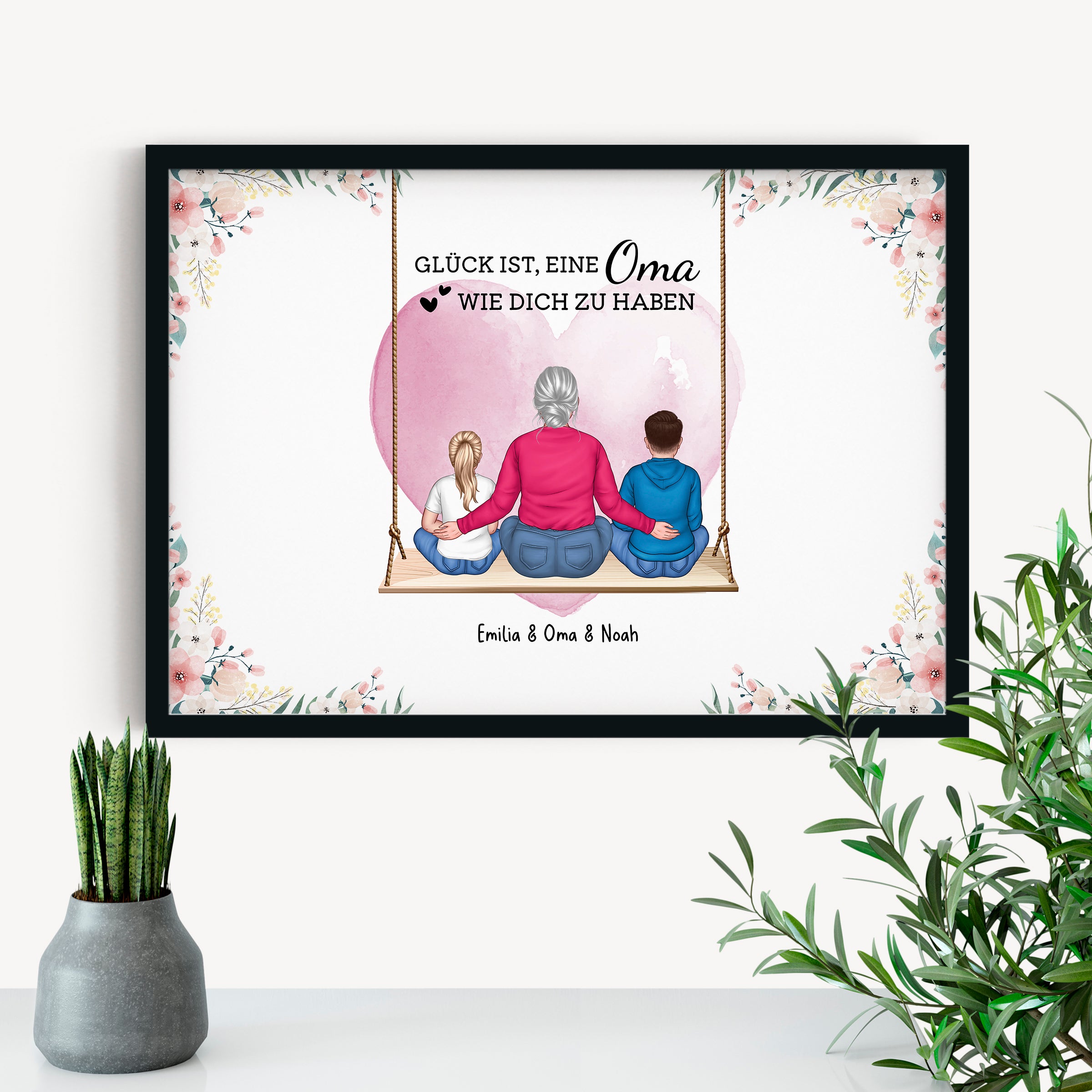 Oma und Enkelkinder Liebe - Personalisiertes Poster