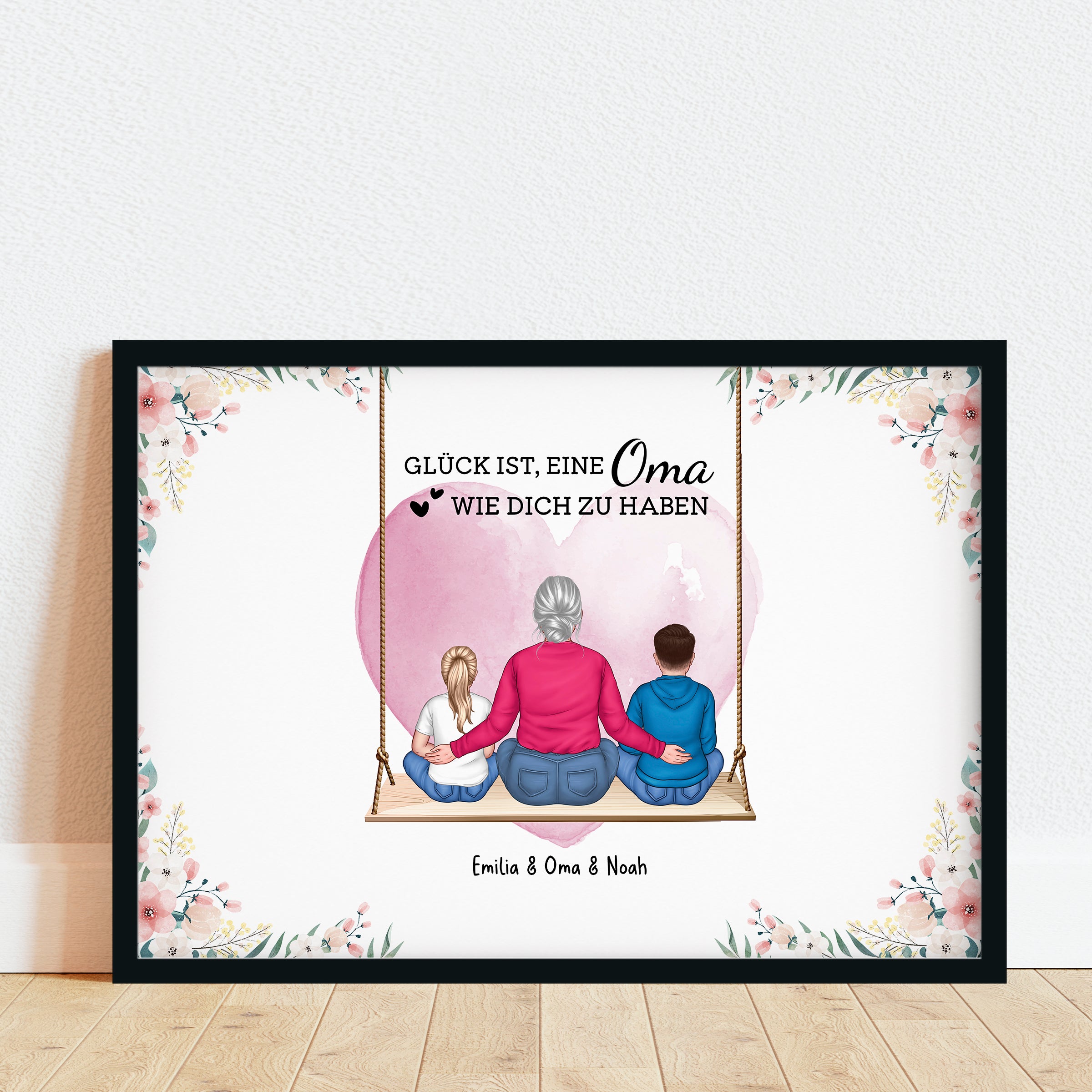 Oma und Enkelkinder Liebe - Personalisiertes Poster