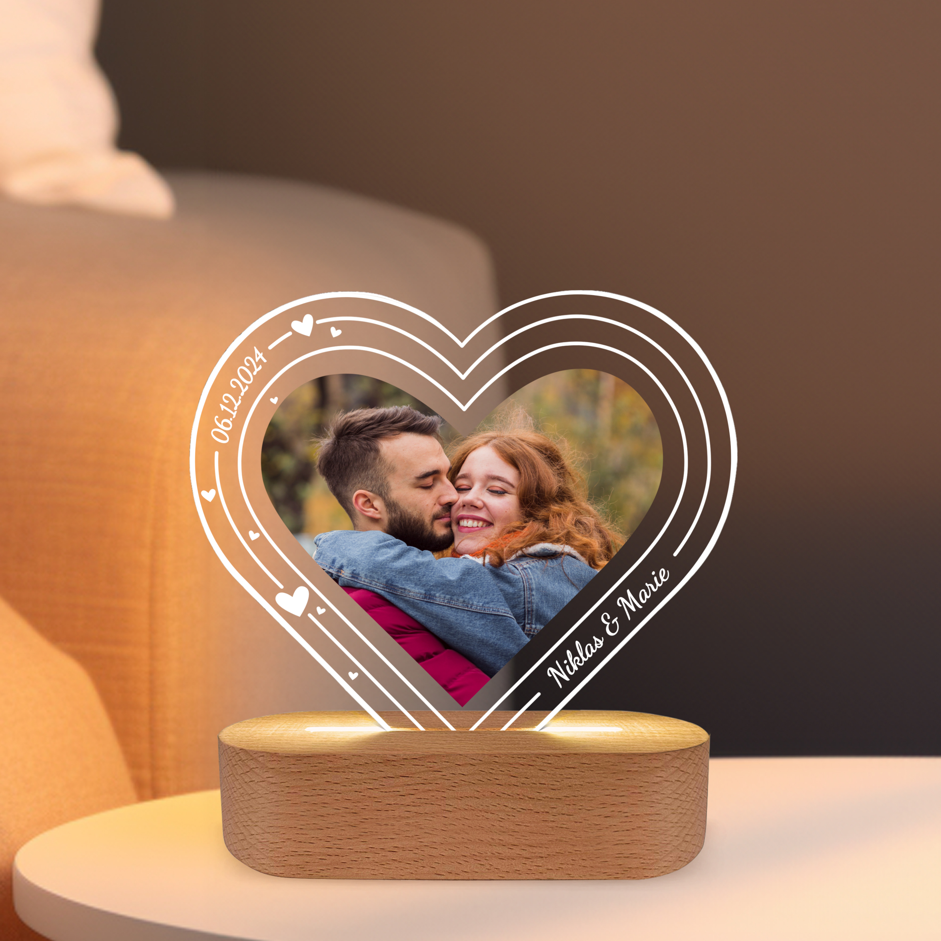 Euer Herzens-Bild - Personalisiertes Liebeslicht für Paare