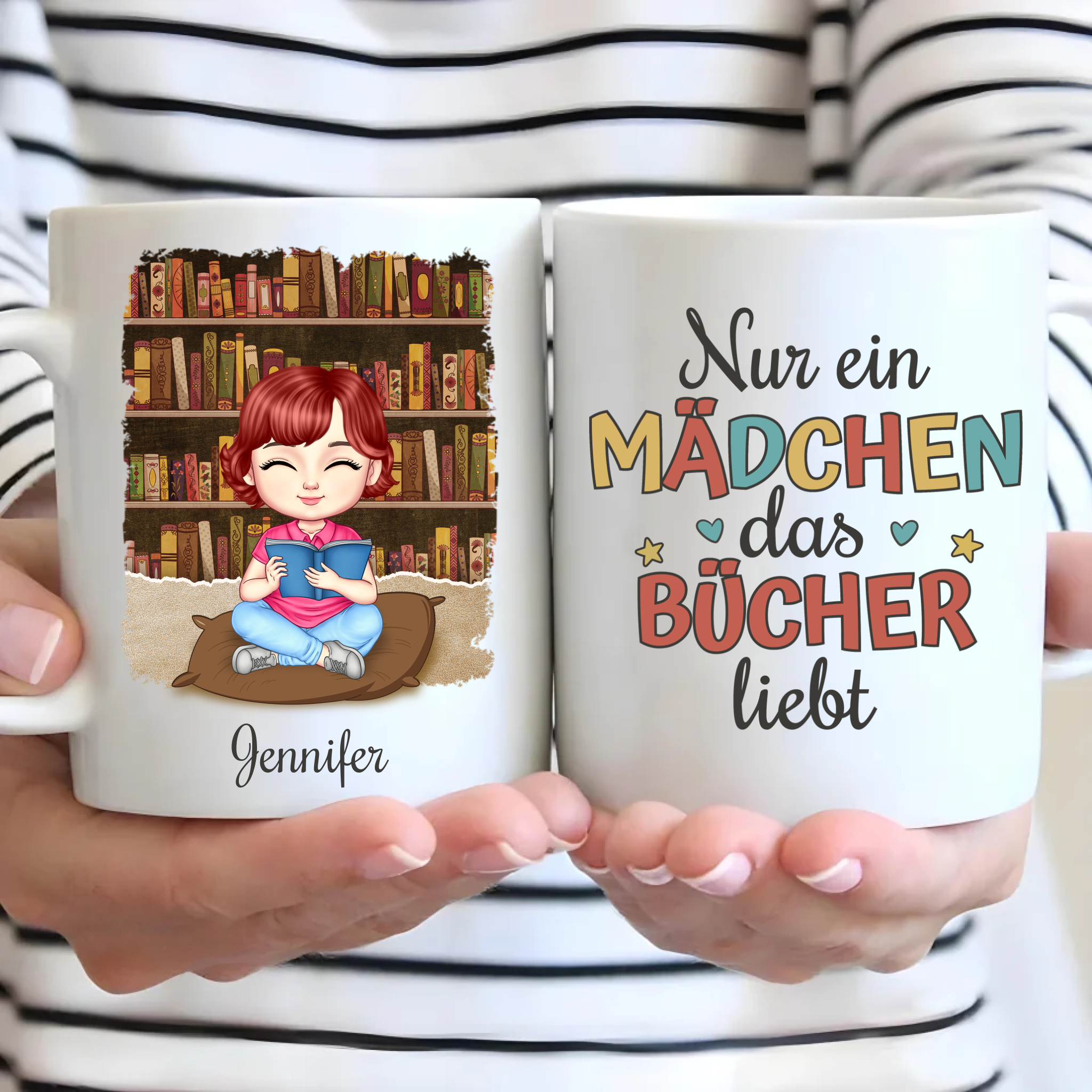 Bücherliebe - Personalisierte Tasse für Leseratten