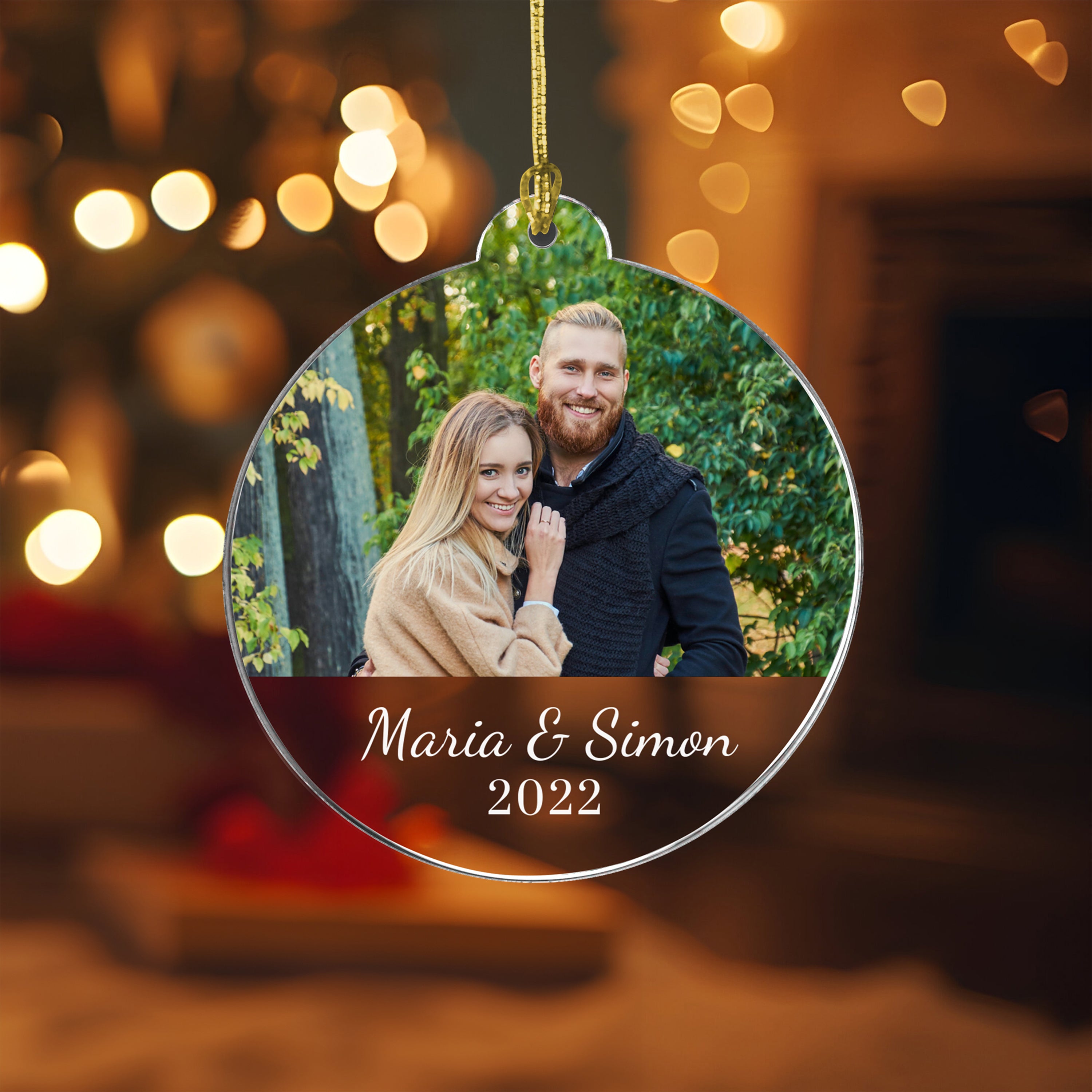 Euer Foto mit Namen und Datum - Personalisierter Christbaumschmuck