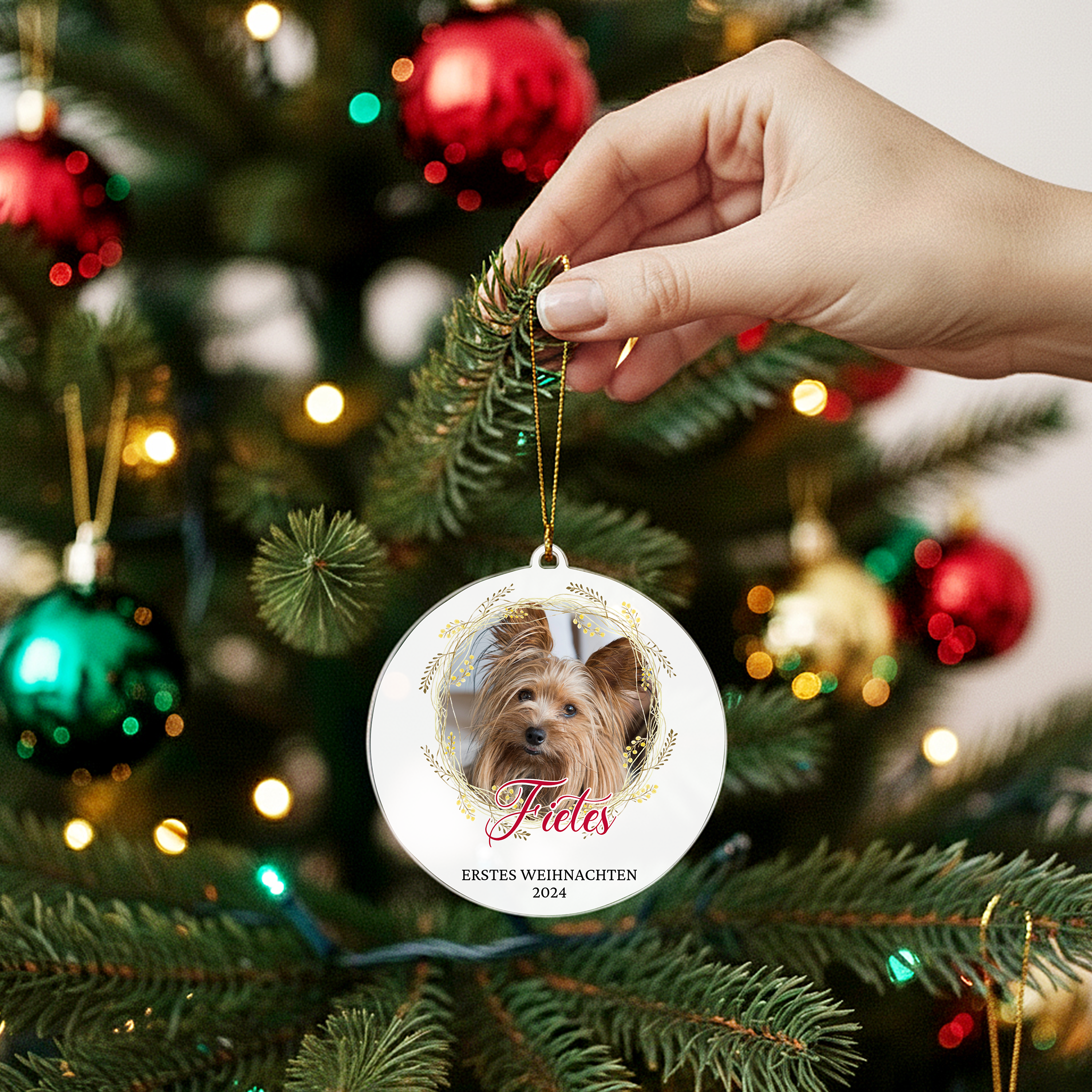 Haustier erstes Weihnachten - Personalisierter Christbaumschmuck