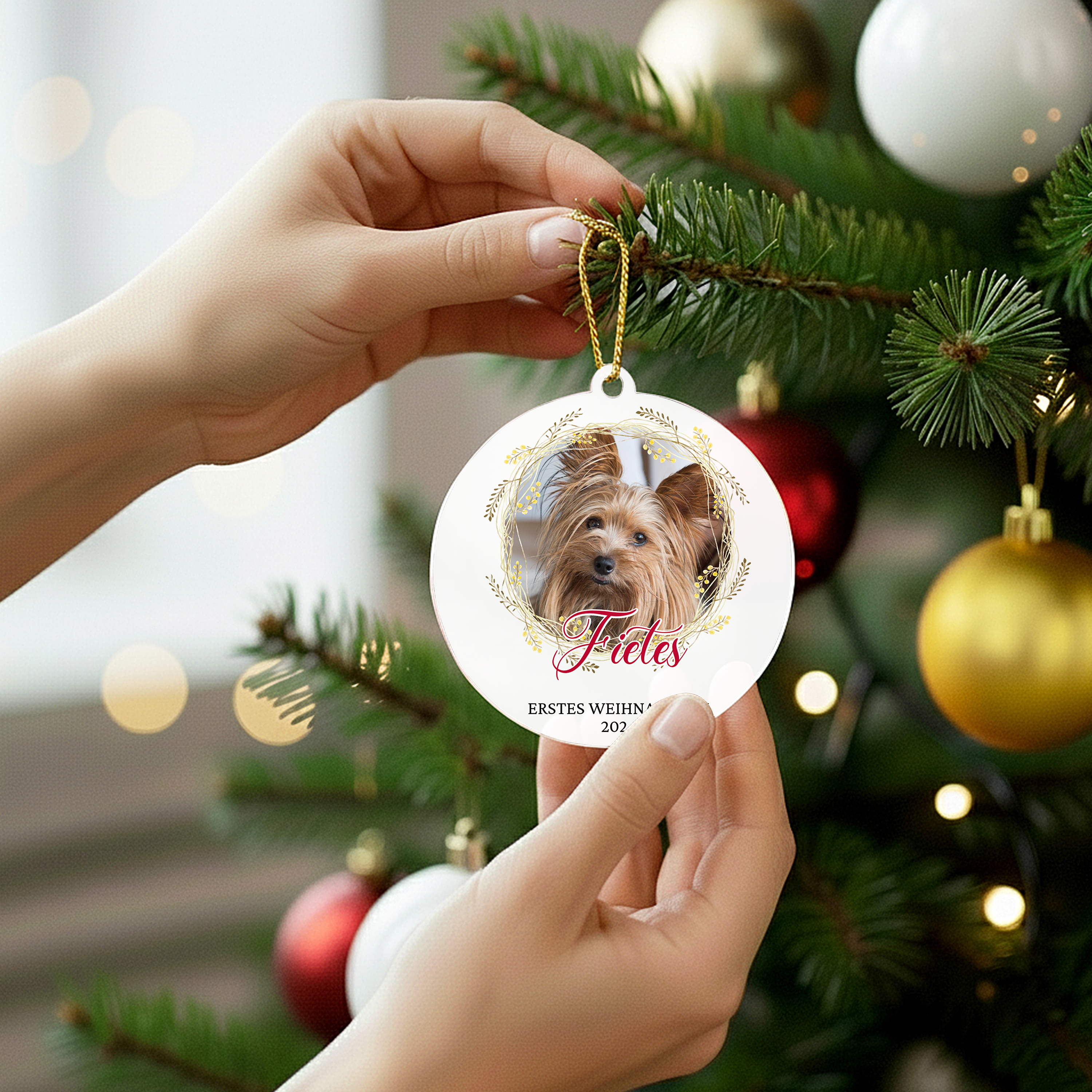 Haustier erstes Weihnachten - Personalisierter Christbaumschmuck