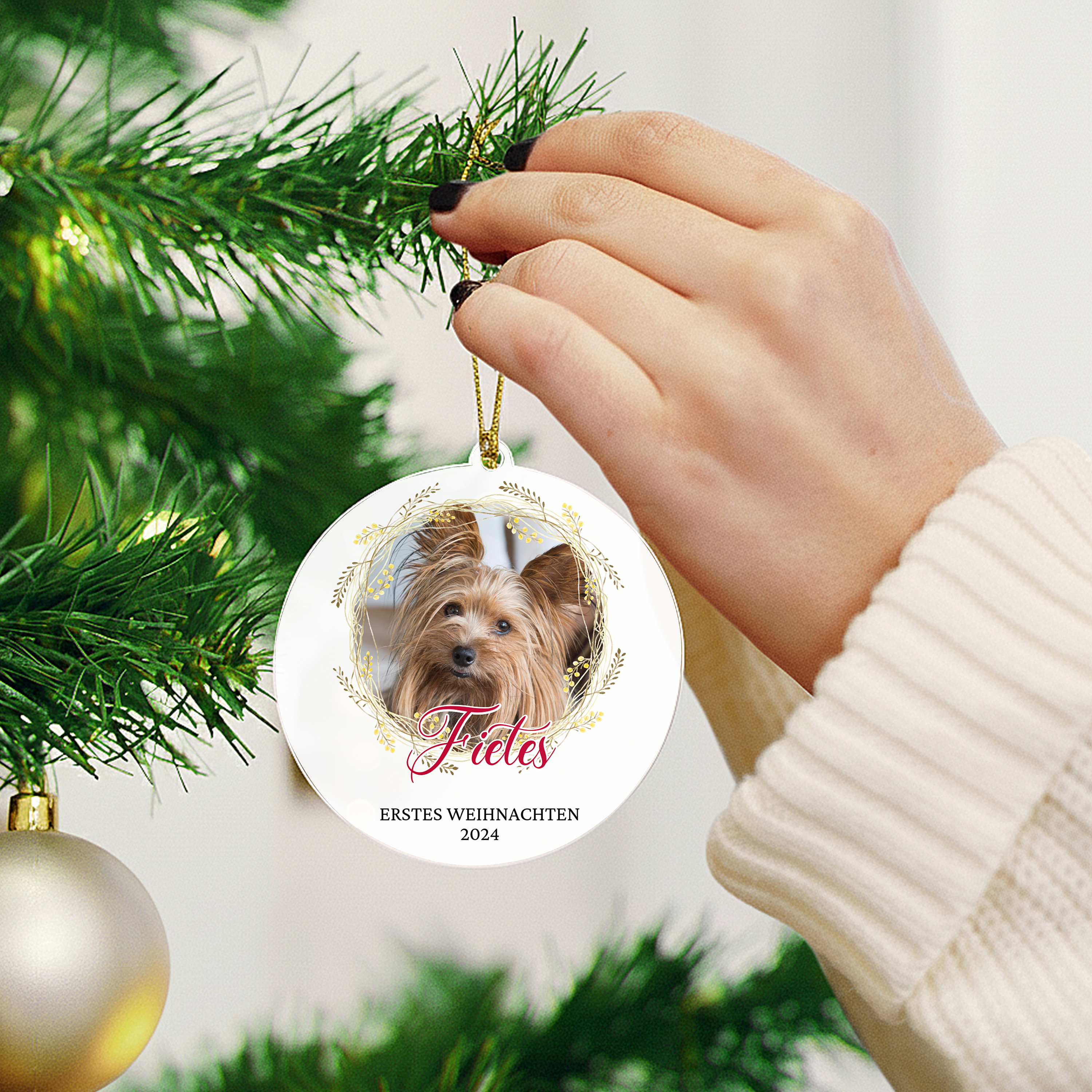 Haustier erstes Weihnachten - Personalisierter Christbaumschmuck