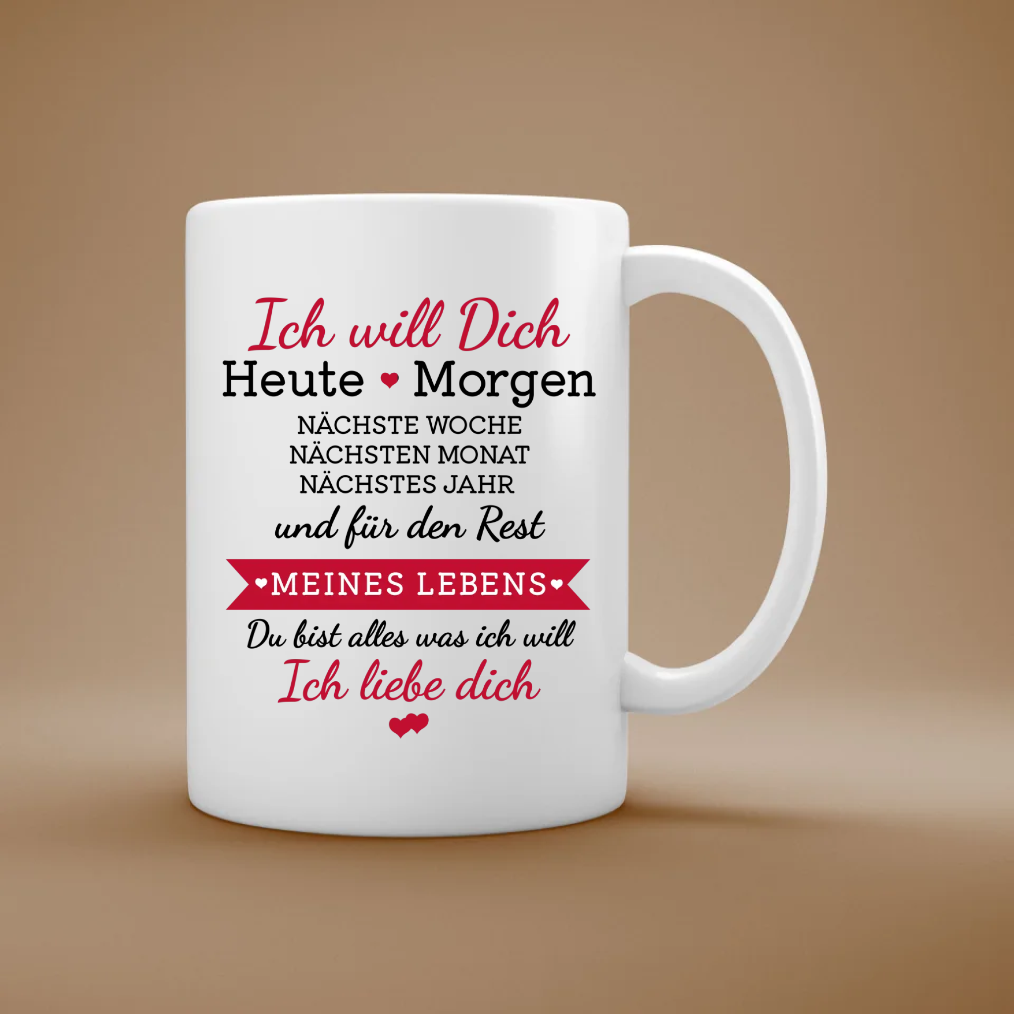 Ich will dich - Personalisierte Tasse für Paare