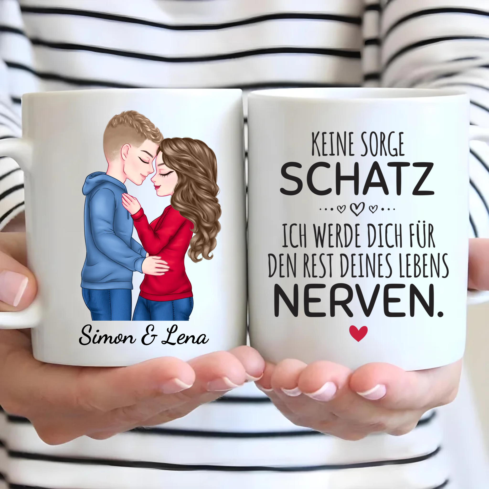 Keine Sorge Schatz - Personalisierte Tasse für Paare