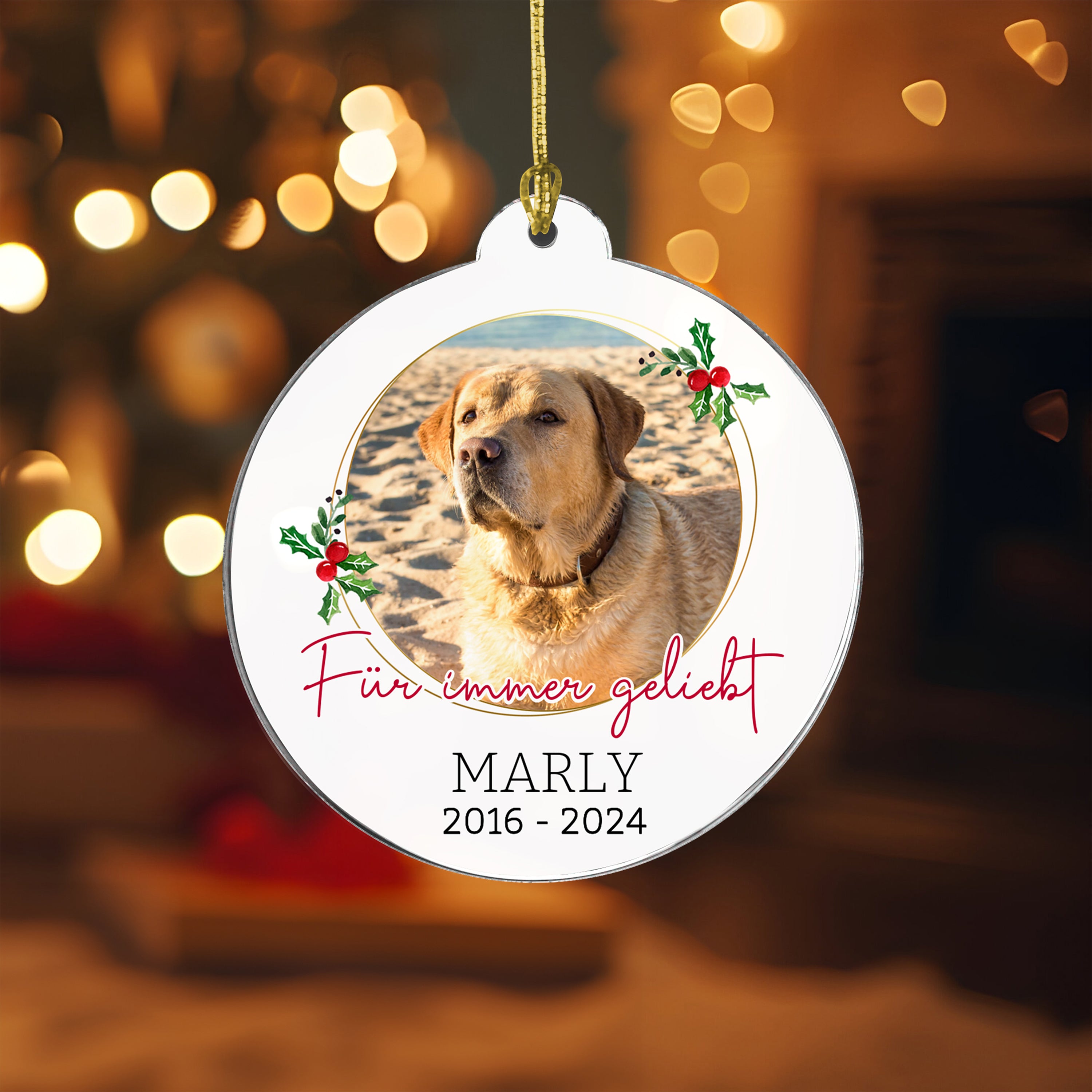 Liebevolle Haustier Erinnerung - Personalisierter Christbaumschmuck