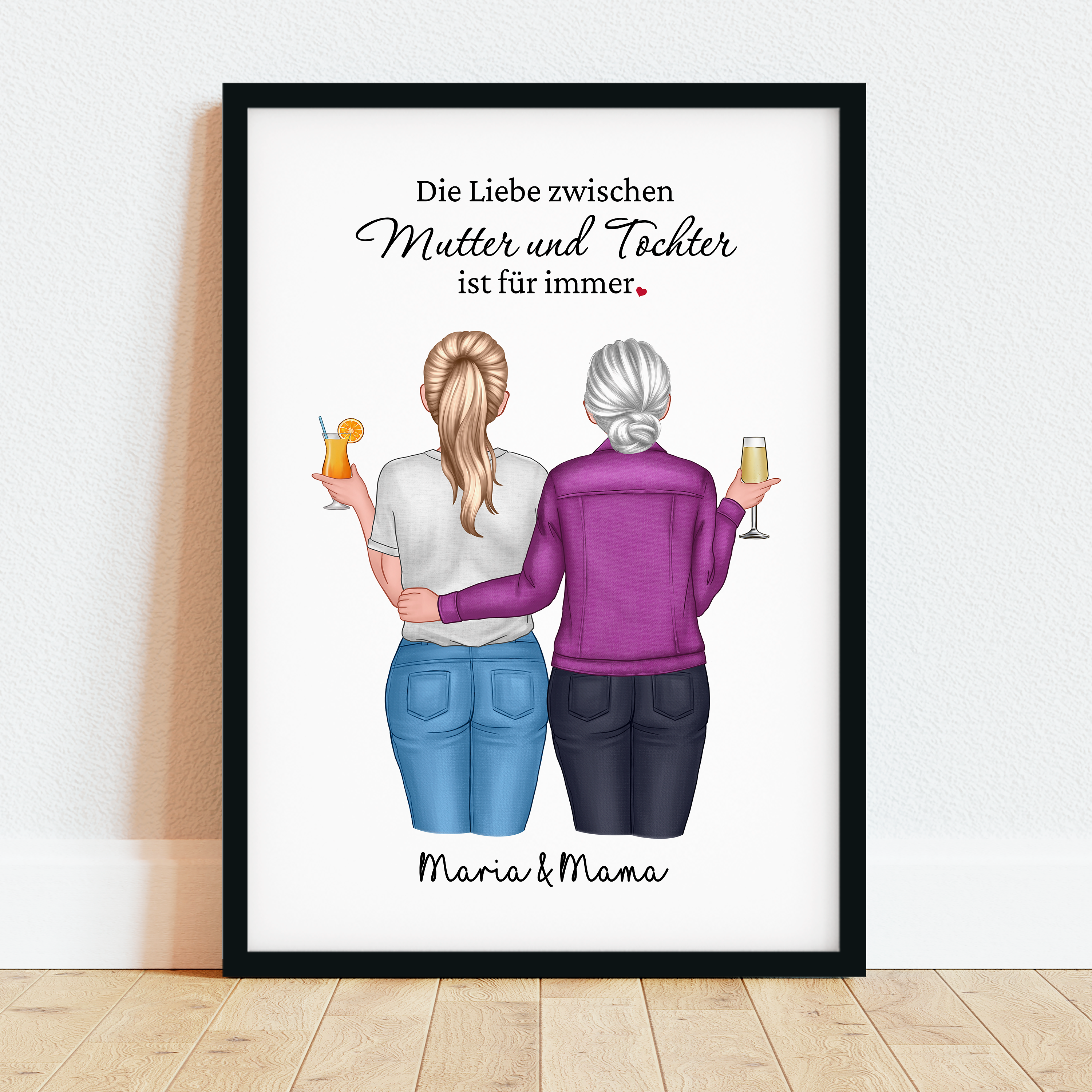 Mutter und Tochter Liebe - Personalisiertes Poster