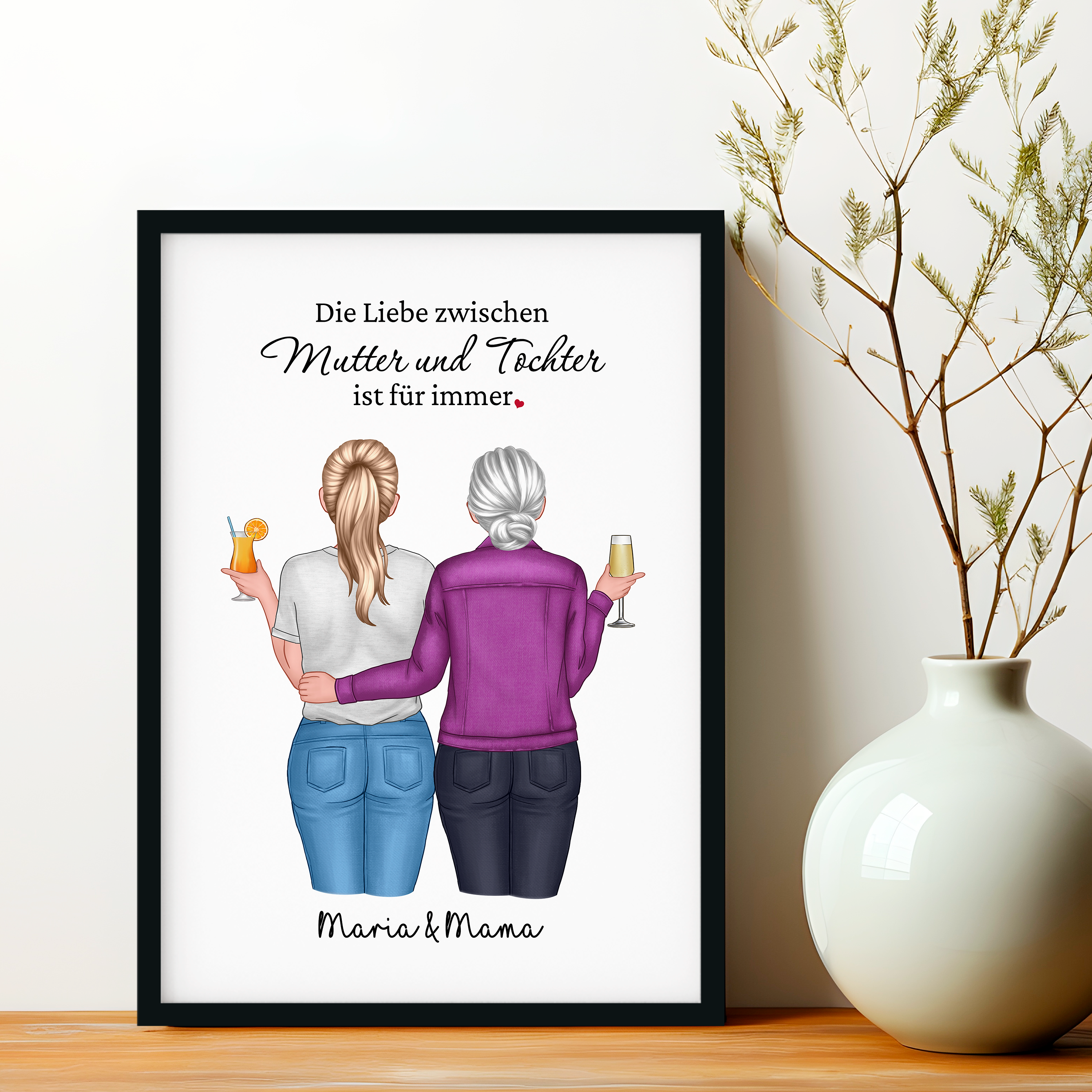 Mutter und Tochter Liebe - Personalisiertes Poster