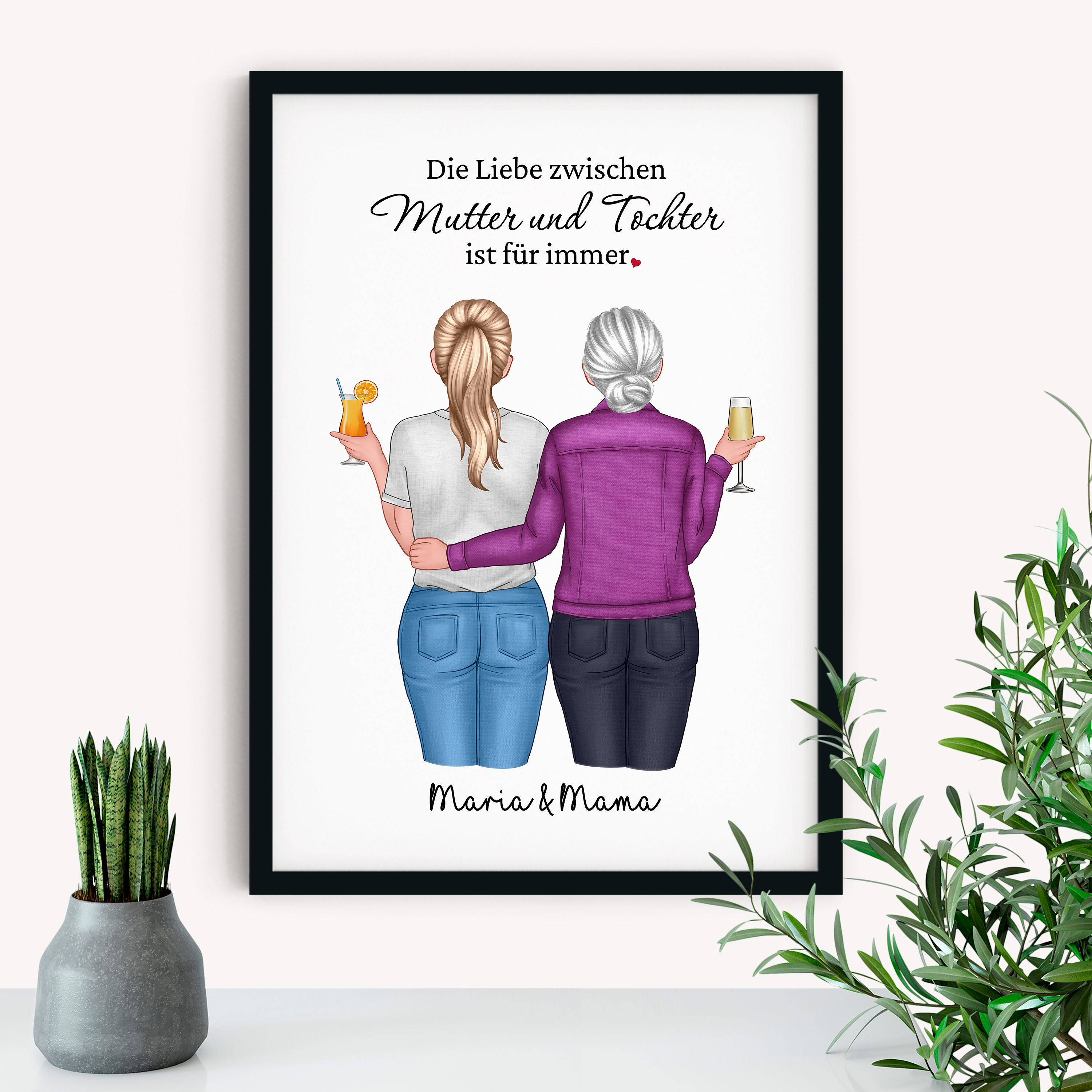 Mutter und Tochter Liebe - Personalisiertes Poster