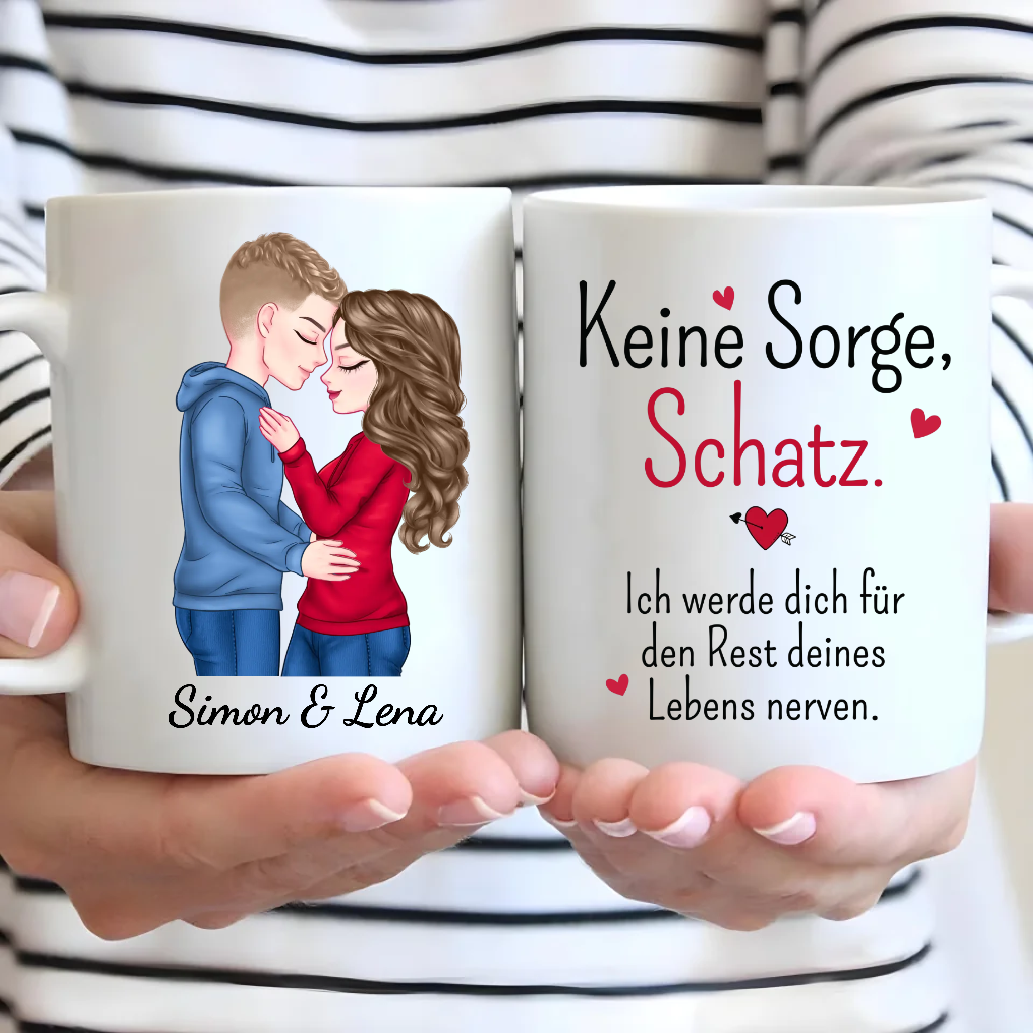 Nerven für den Rest deines Lebens - Personalisierte Tasse für Paare
