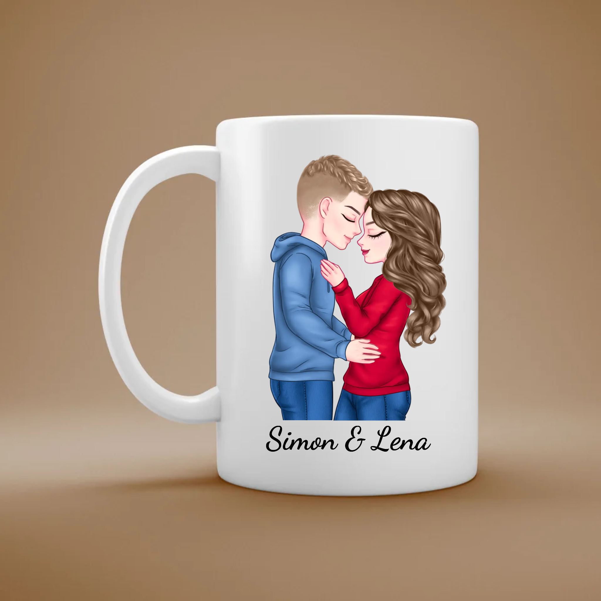Nie wieder loslassen - Personalisierte Tasse für Paare