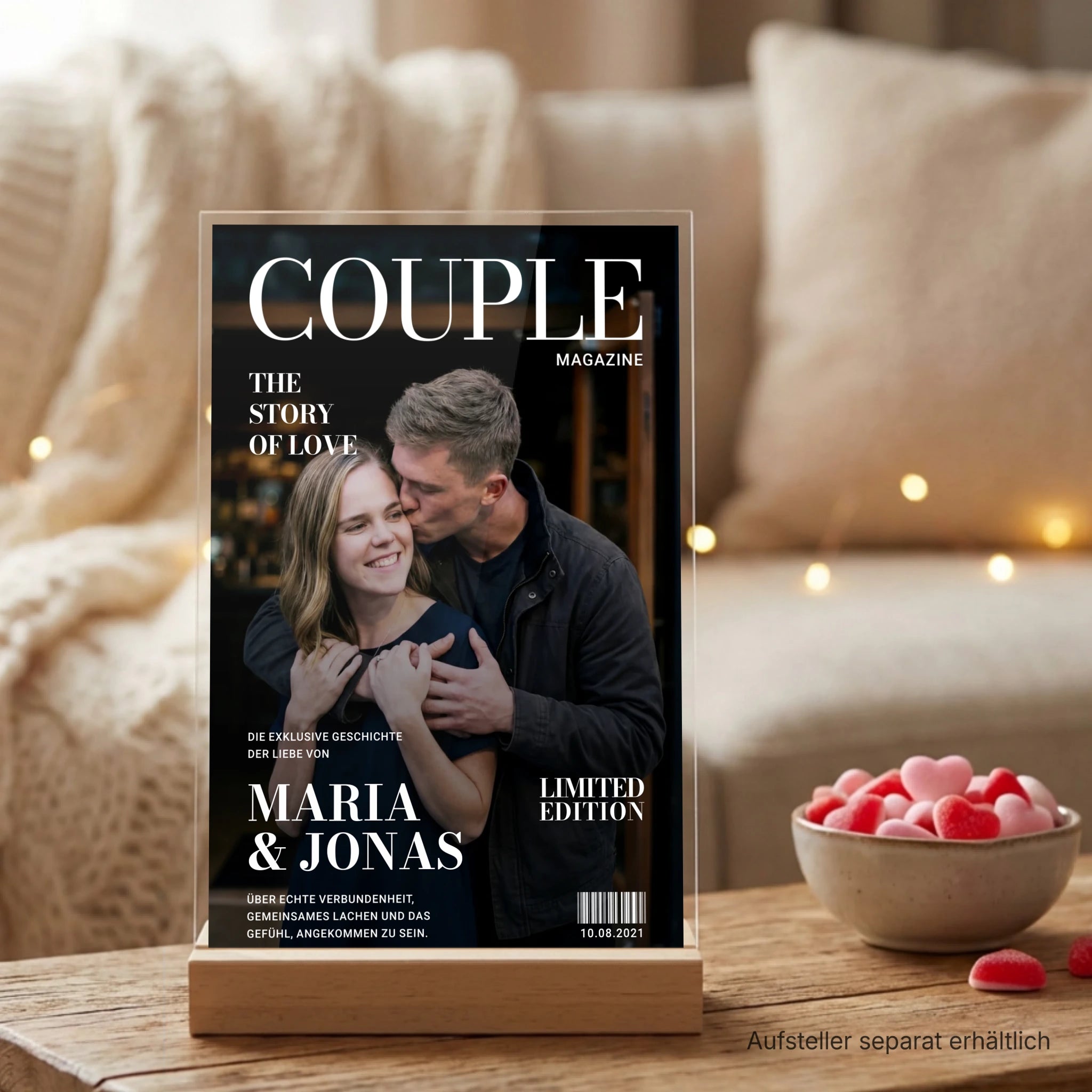 Couple Cover - Personalisiertes Magazincover für Paare (Acryl-Glas)
