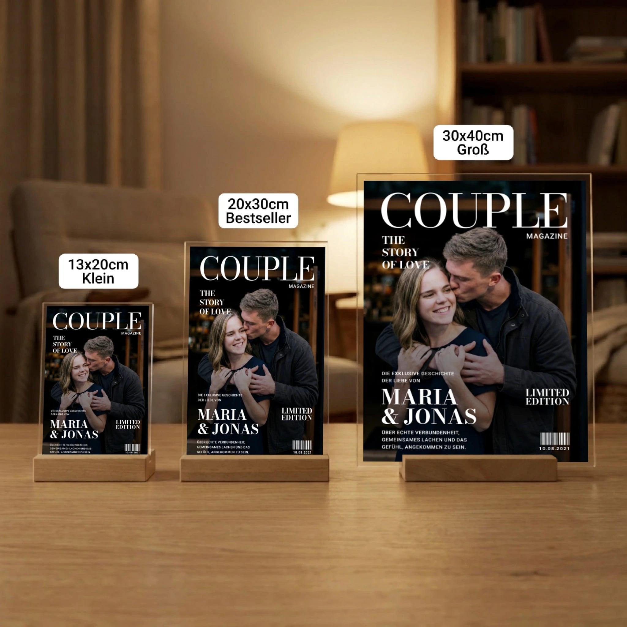 Couple Cover - Personalisiertes Magazincover für Paare (Acryl-Glas)