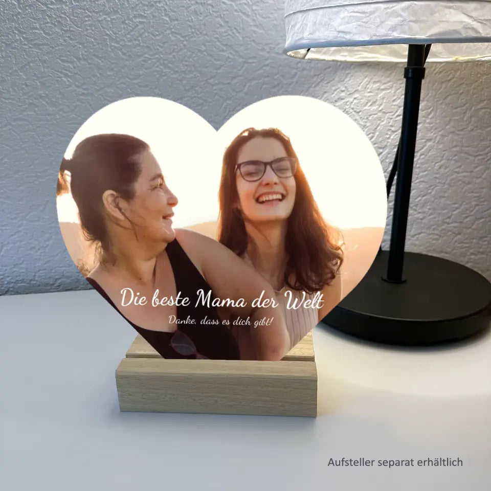 Mama-Herz mit Foto aus Acryl-Glas