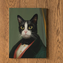 Lade das Bild in den Galerie-Viewer, Der Graf - Personalisiertes Katzen Tier-Portrait auf Leinwand
