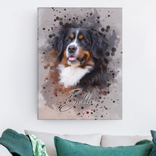Lade das Bild in den Galerie-Viewer, Junellis Aquarell Hunde Tier-Portrait
