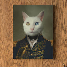 Lade das Bild in den Galerie-Viewer, Der General - Personalisiertes Katzen Tier-Portrait auf Leinwand
